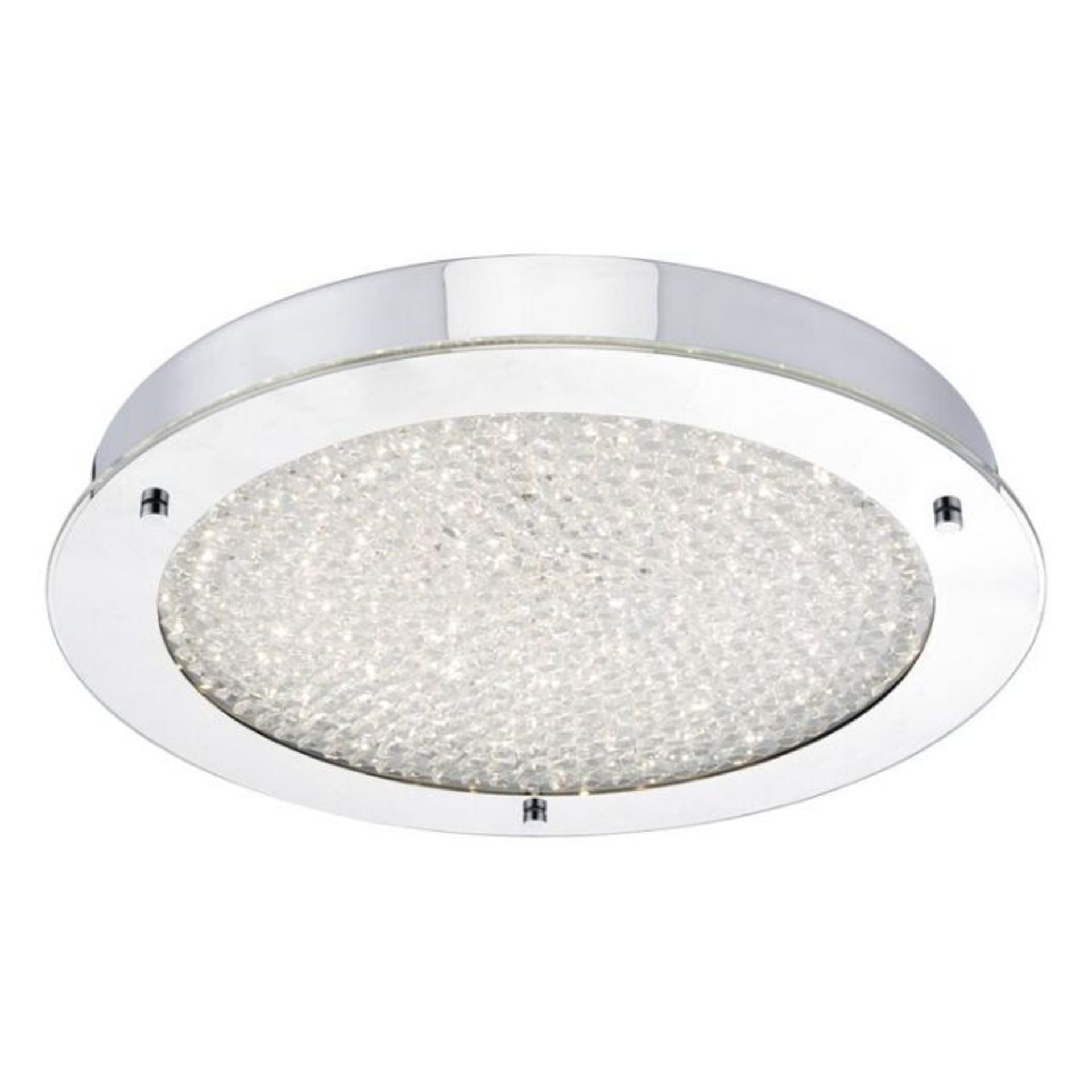 Dar Lighting, Peta 1-Light LED Flush Mount 50CM X 50CM X 1405CM (GLASS & CHROME) - RRP £146.99 (