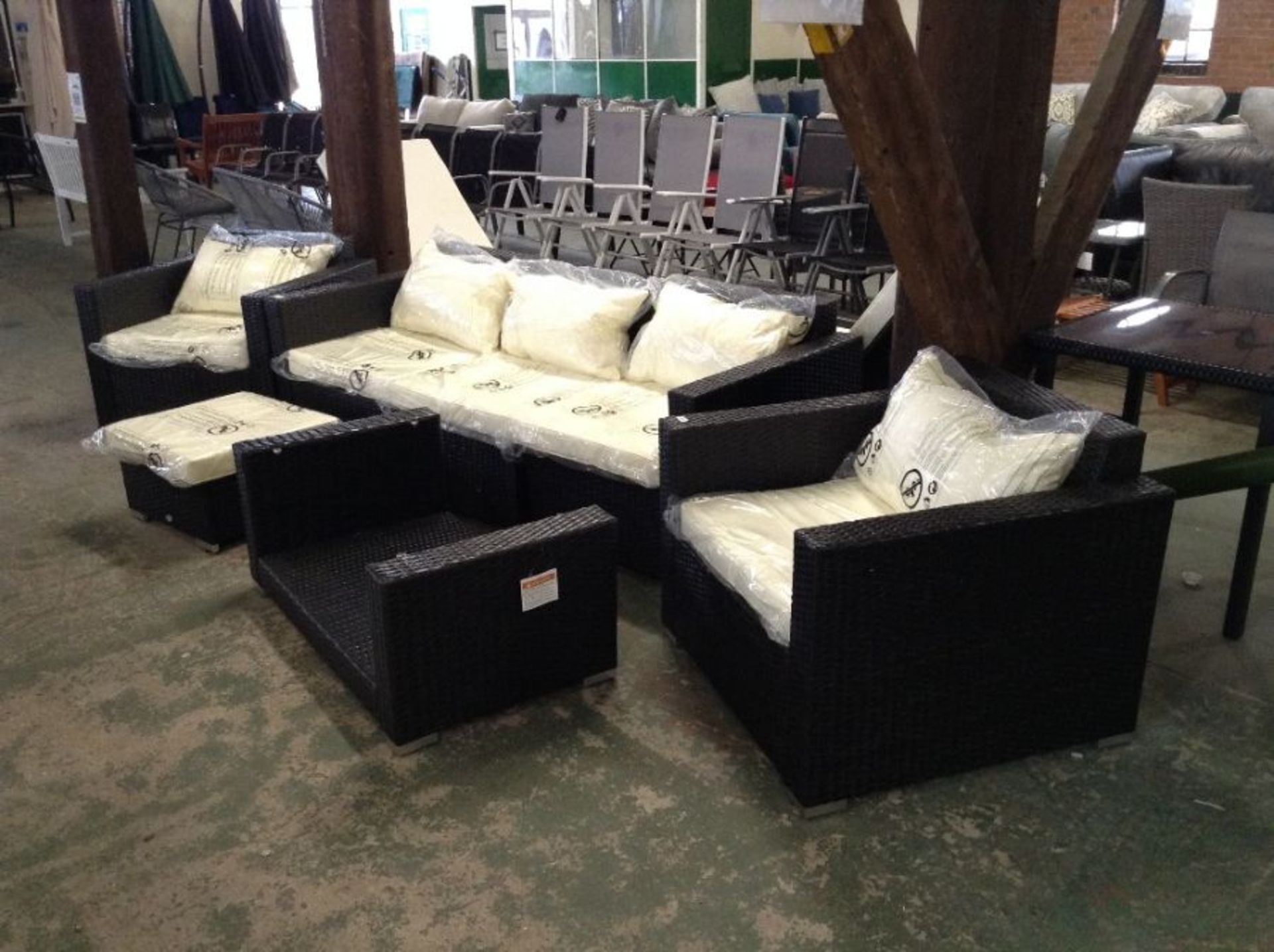 Dakota Fields,Seibert 5 Seater Rattan Sofa Set RRP -£899.99 (23581/3 -OSNN1248)(MISSING GLASS OGF