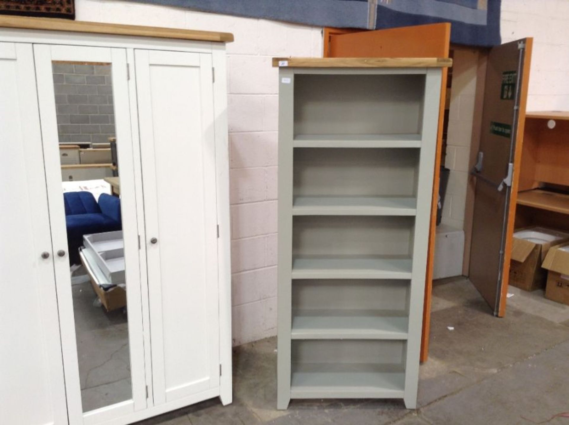 Hampshire Grey Painted Oak Large Bookcase (A92 -WXF P27)