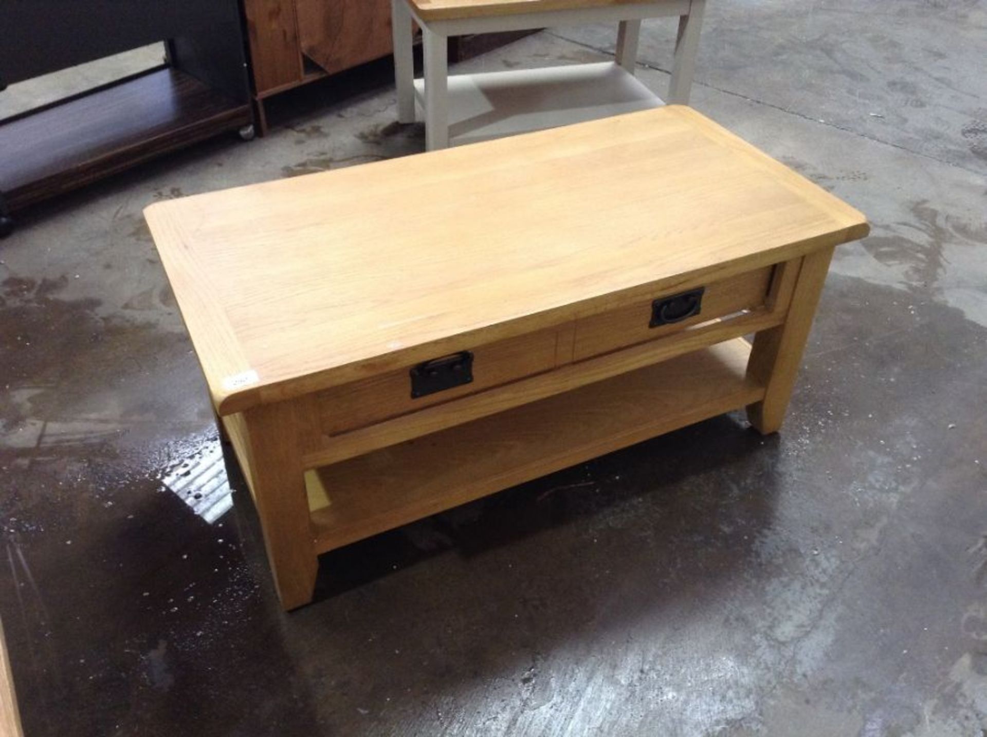 Rustic Oak Coffee Table With Drawers (A95 -NC-CT-OAK)(marked)