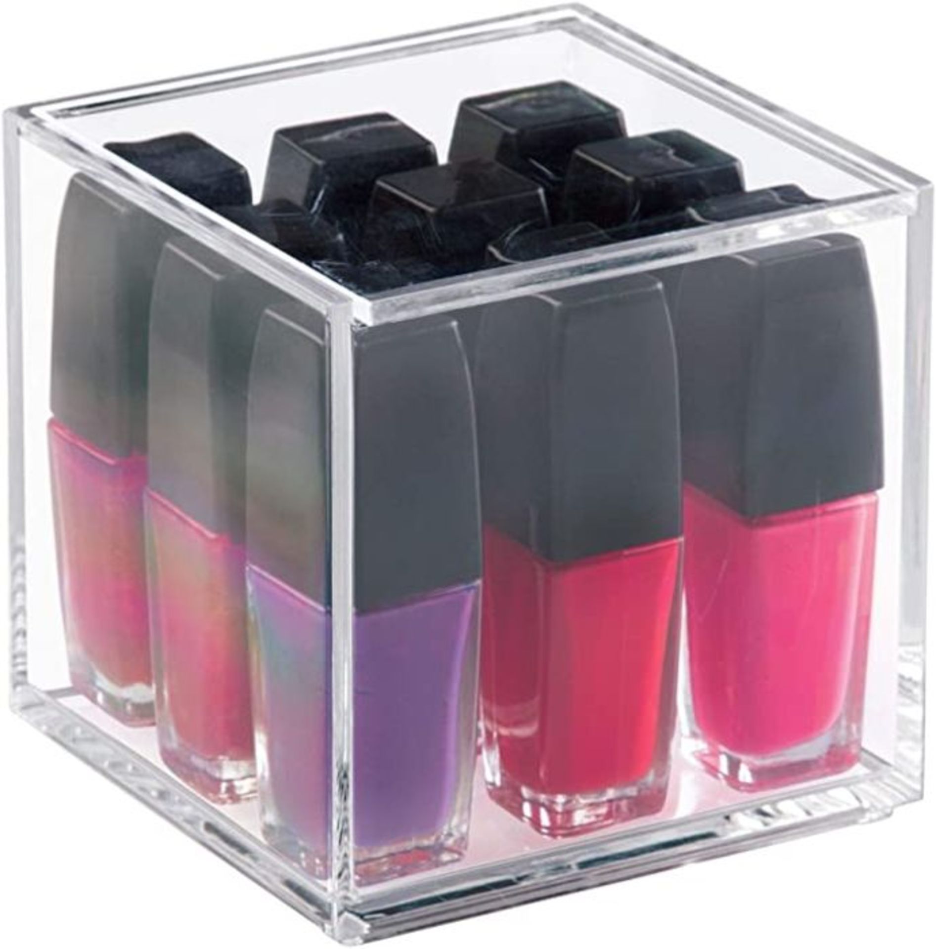 iDesign 39600 Make Up Organiser (10.2 x 10.2 x 10.2 cm), Medium Acrylic Storage Box With Lid, Lidded - Image 2 of 2