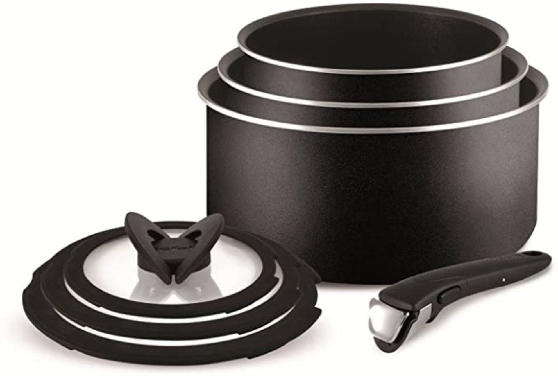 Tefal Ingenio Essential Non-stick Saucepan Set, 7 Pieces - Black - RRP £59.99 (AMO030821 - 13 -