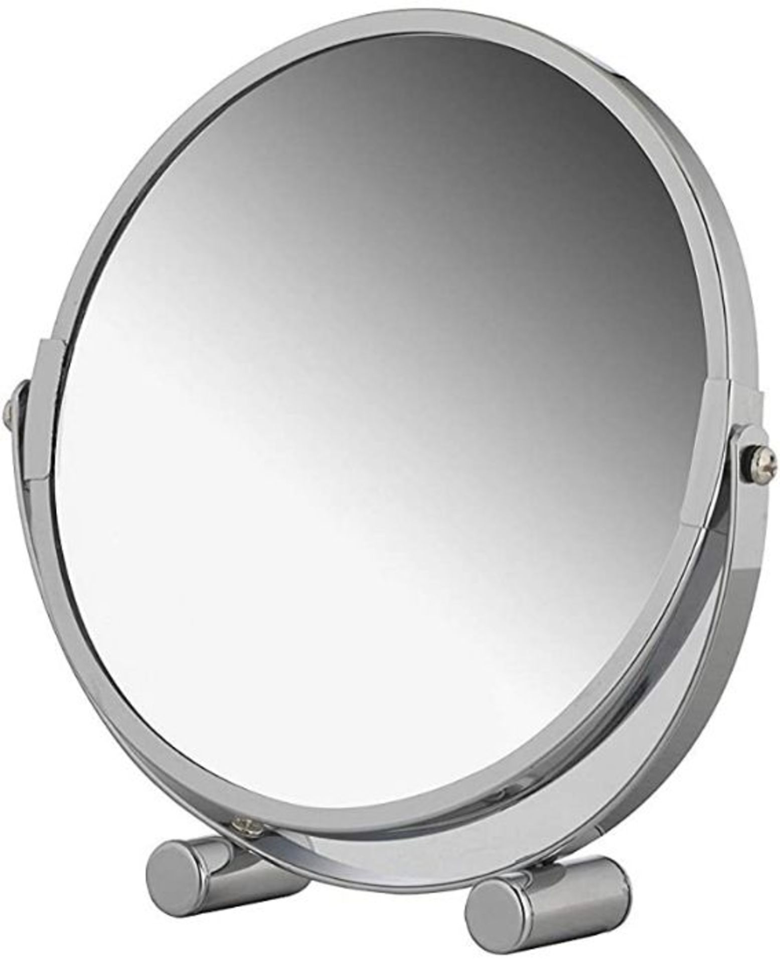 axentia Free Standing Swivel Magnifying Mirror, Portable Chromed Metal Cosmetic Vanity Mirror with - Image 2 of 2