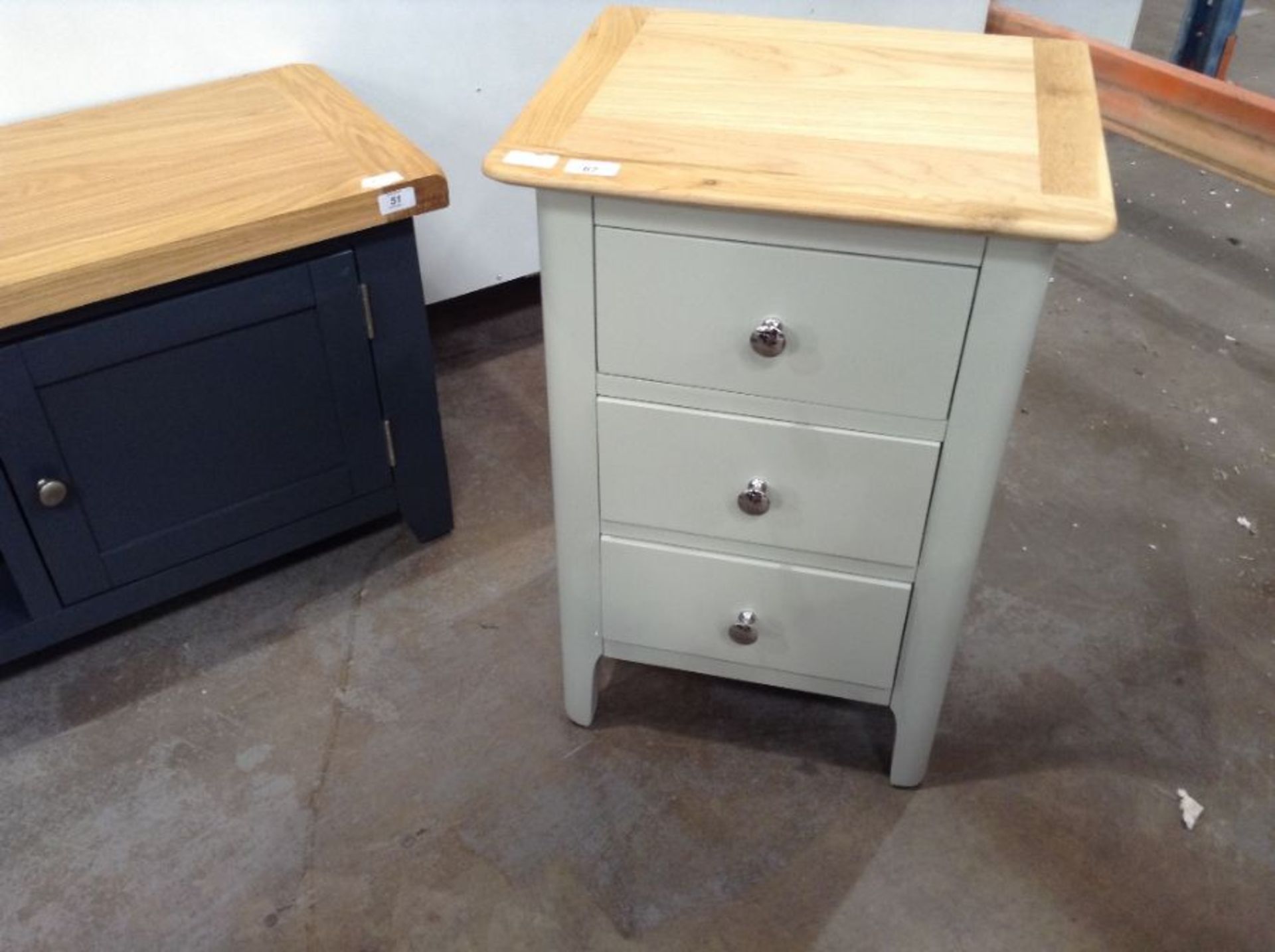 Bergen Grey Painted Oak Large Bedside Cabinet (A114 -NTP-LBSC-G)