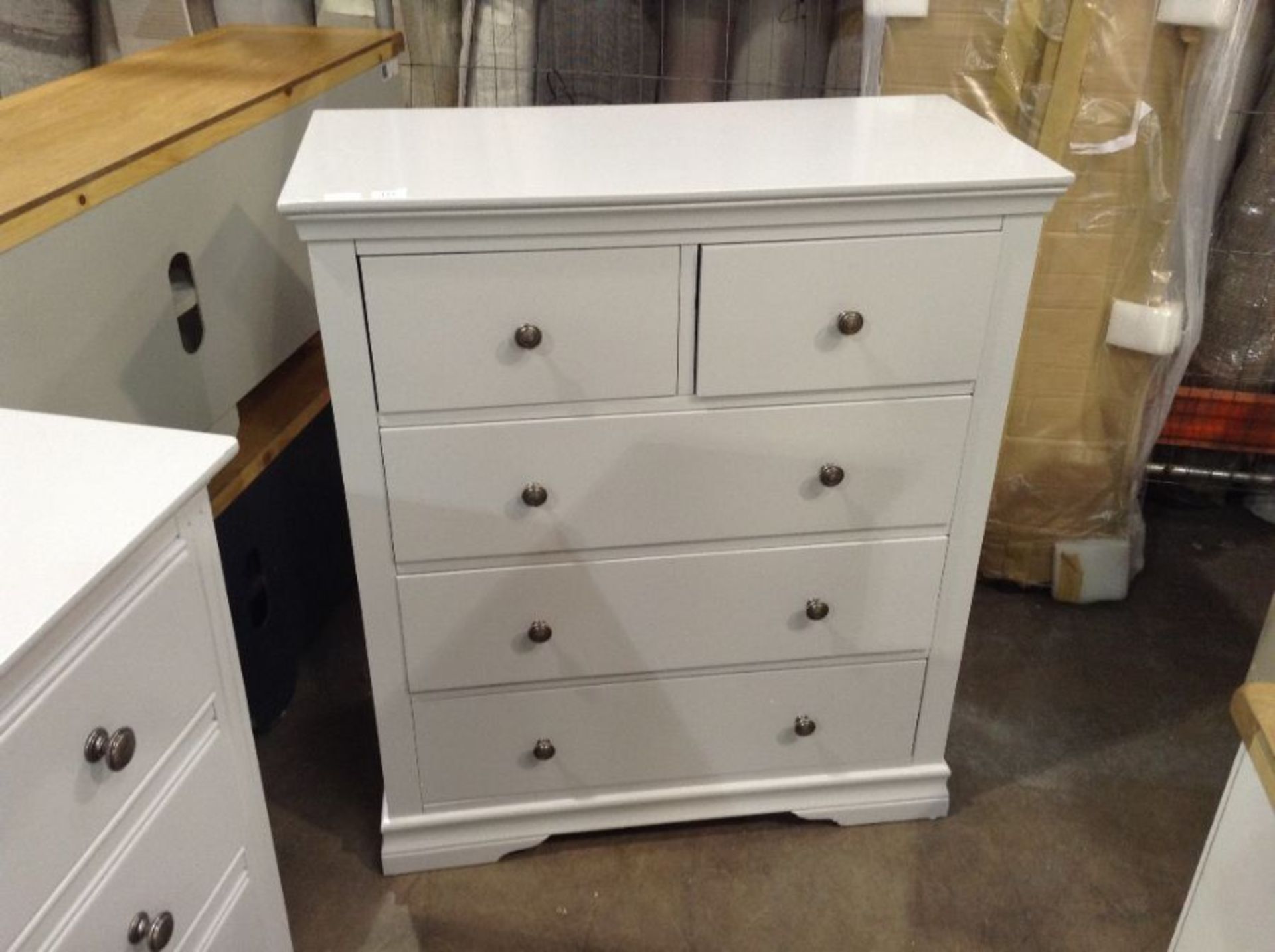 Florence Grey Painted 2 Over 3 Chest(B/72 -SW-2O3-G)(damaged)