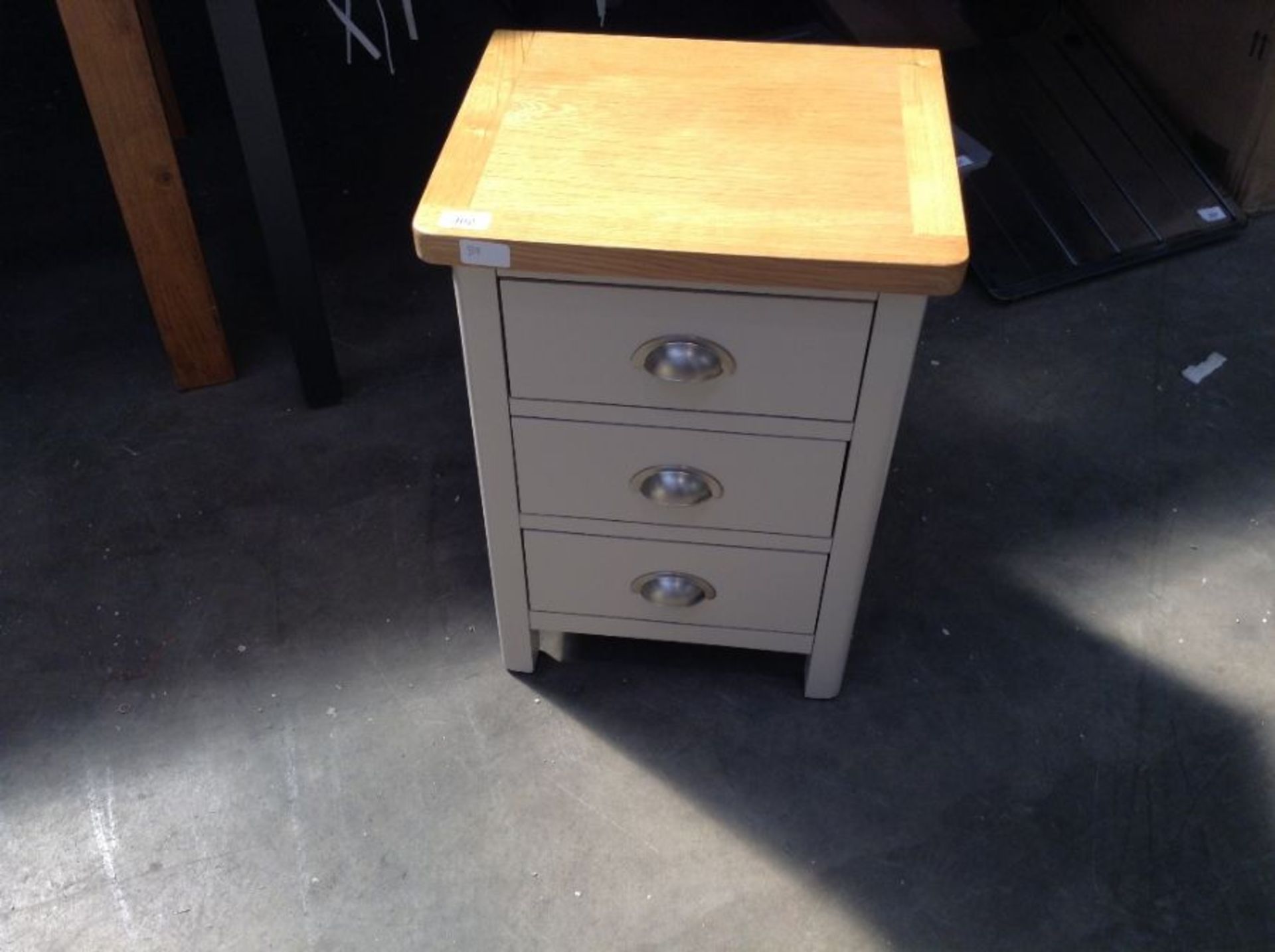 Rutland Painted Oak 3 Drawer Large Bedside Table(B/9 -RA-LBSC-TR)