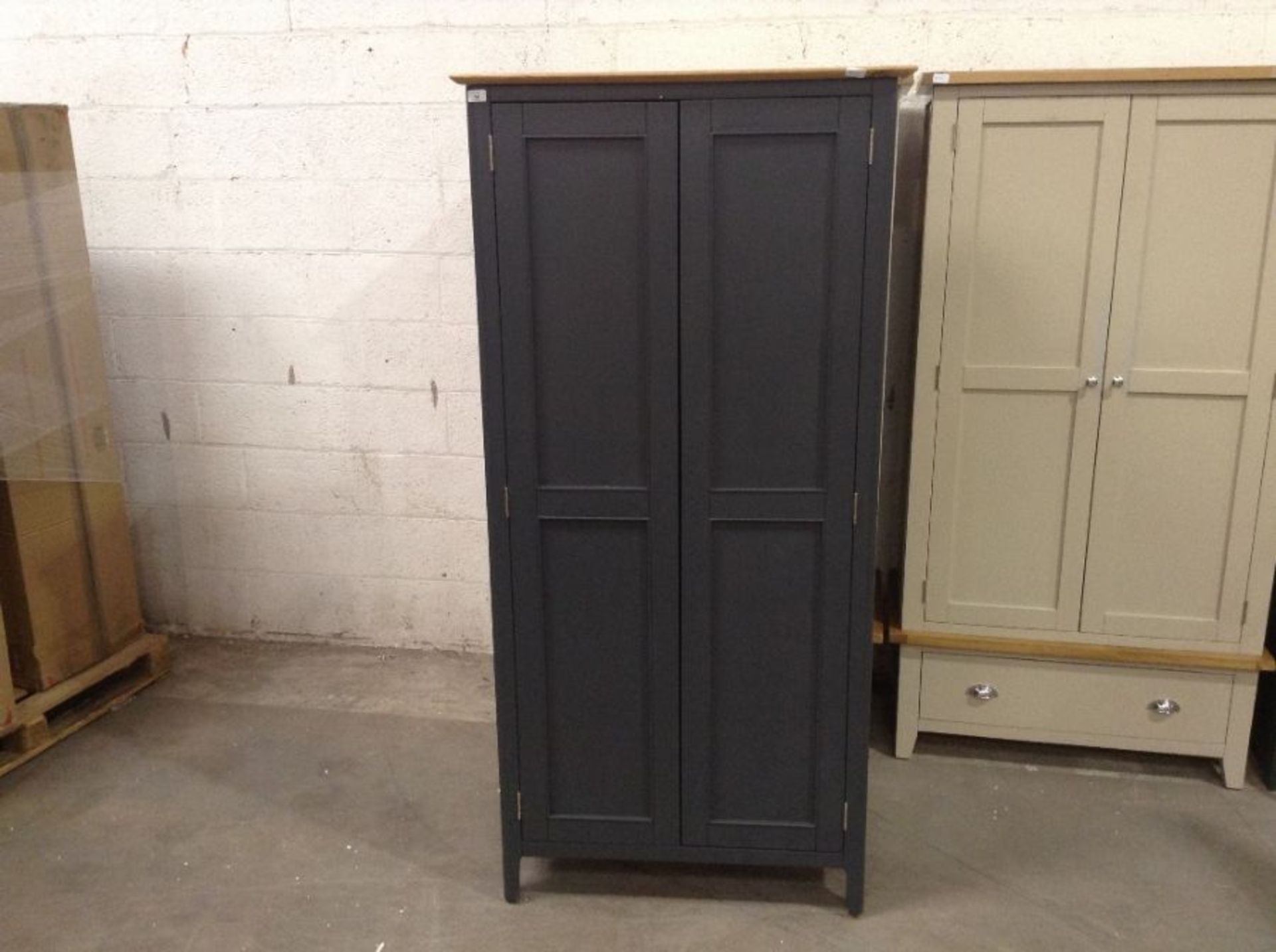 Hampshire Blue Painted Oak Full Hanging Wardrobe(B/62 -HP-FHR-B)