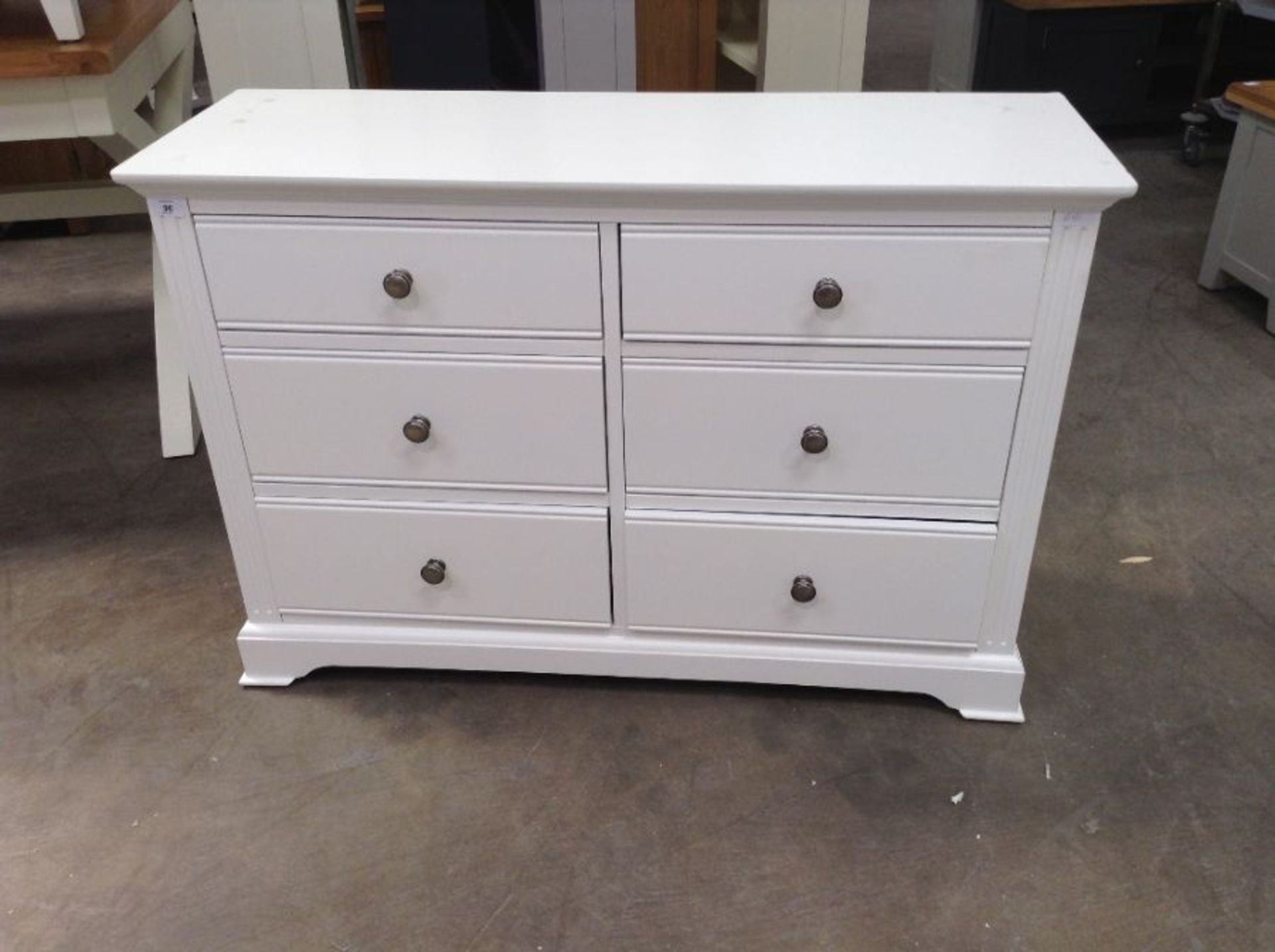 Banbury White Painted 6 Drawer Chest (A101 -BP-6DC-W)(DAMAGED)
