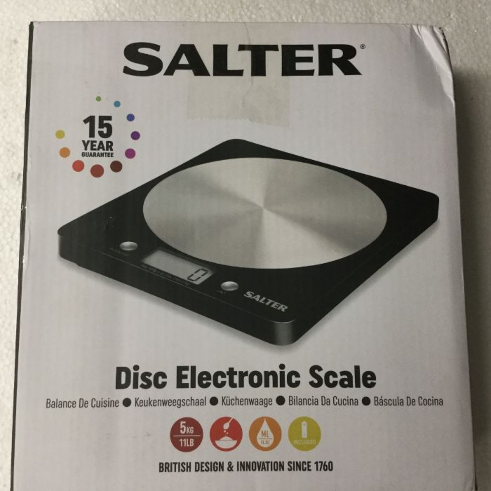 Salter Digital Seen on TV, Stylish Slim Design Electronic Cooking Scale for Home + Kitchen, Weigh