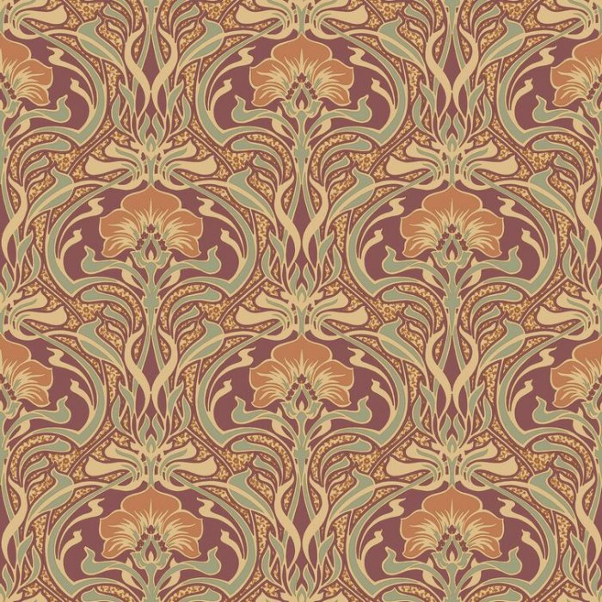 East Uraban Home , Flora Nouveau 10.05m x 53cm Wallpaper Roll (RUSSET) - RRP £15.99 (CWVW1006 - - Image 2 of 3