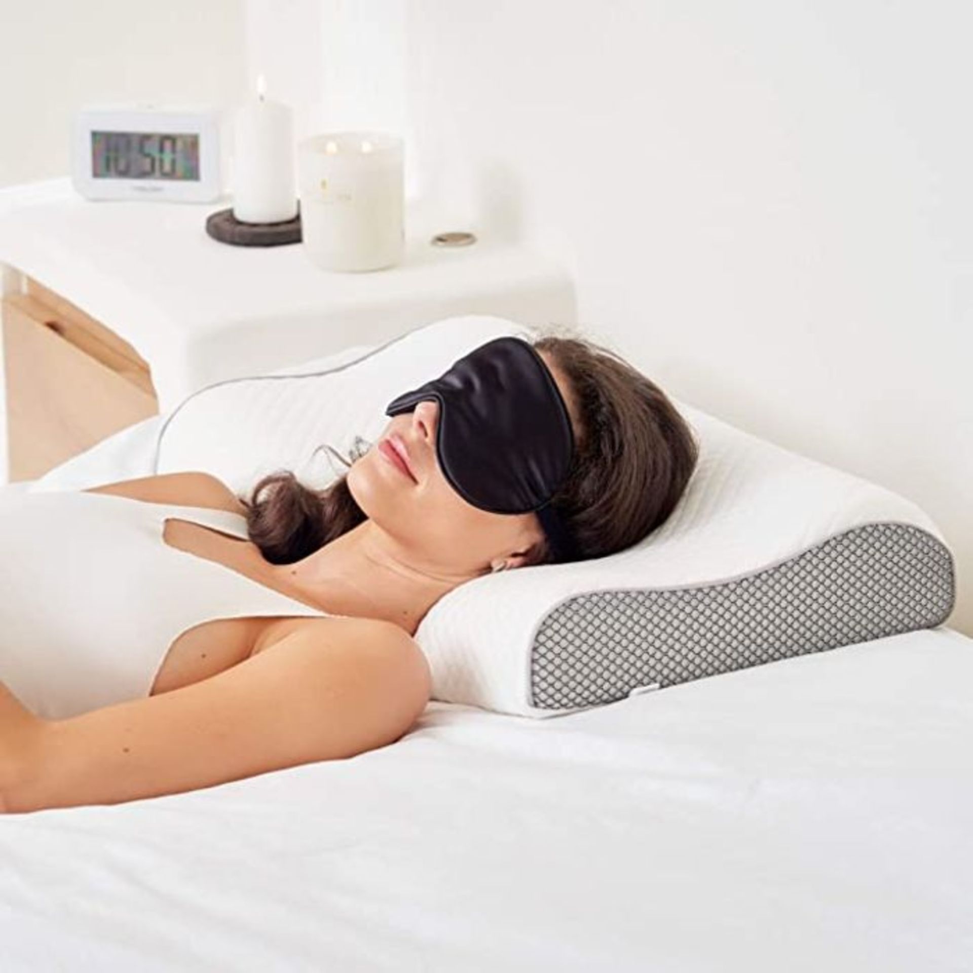 ComfyCozy Luxury Memory Foam Pillow And Silk Eye Mask | Orthopedic Support For Neck Shoulder - Image 2 of 2