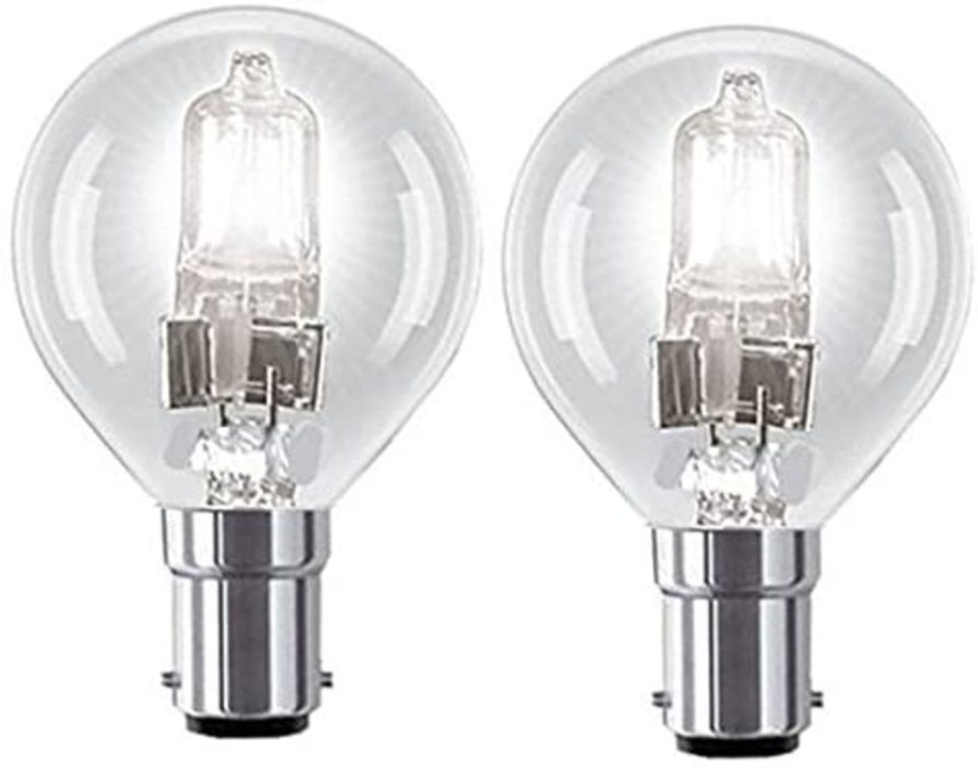 2 x Halogen Golf Ball 18W=23W Light Bulbs SBC B15 Small Bayonet Cap Round Mini Globes Dimmable Lamps - Image 2 of 2