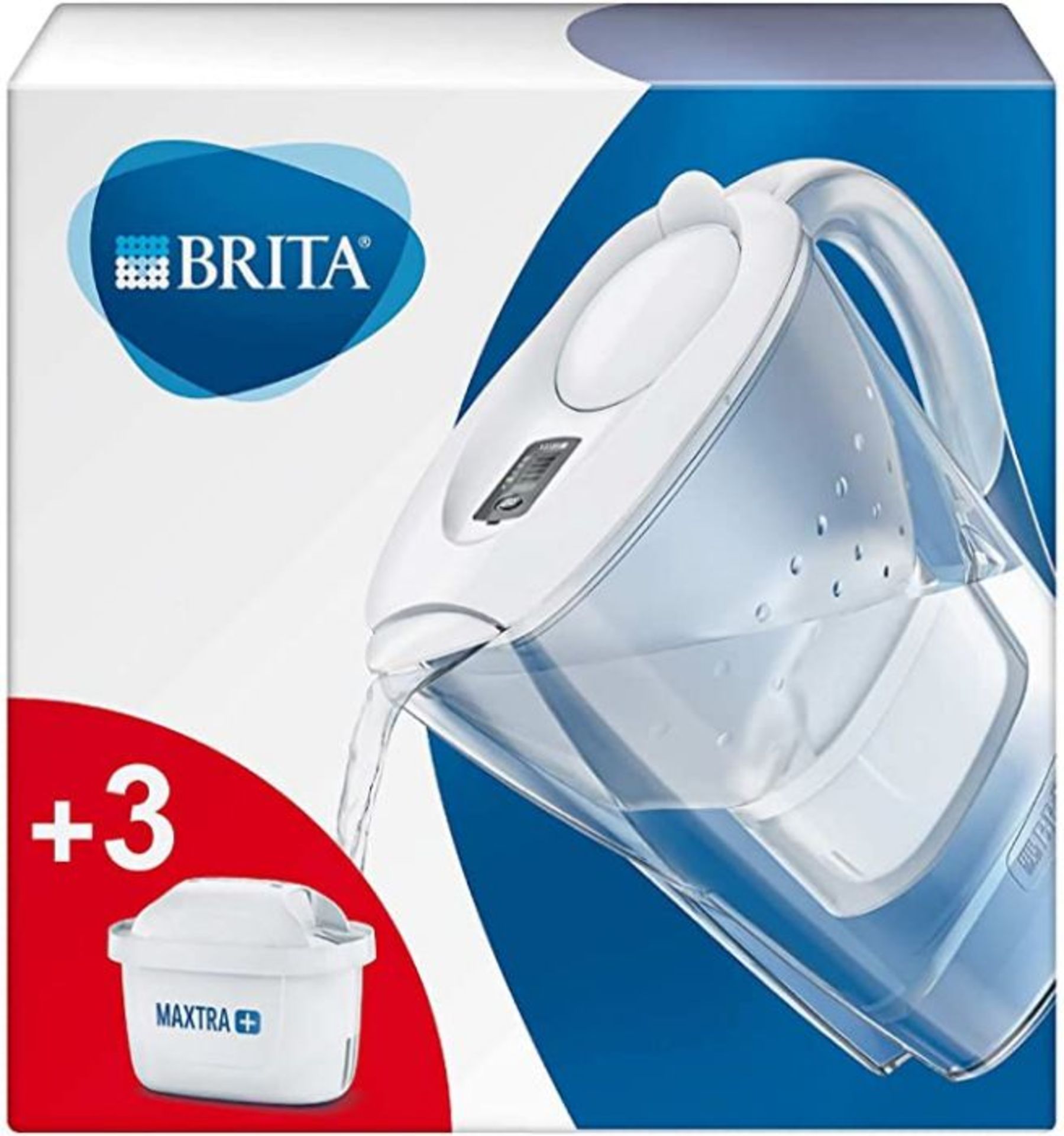 BRITA Marella fridge water filter jug for reduction of chlorine, limescale and impurities,