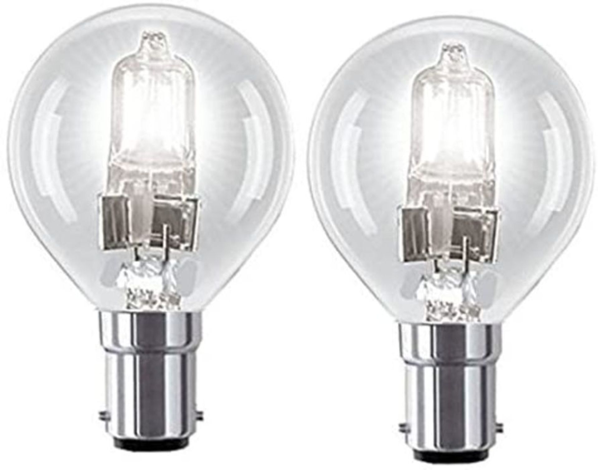 2 x Halogen Golf Ball 18W=23W Light Bulbs SBC B15 Small Bayonet Cap Round Mini Globes Dimmable Lamps