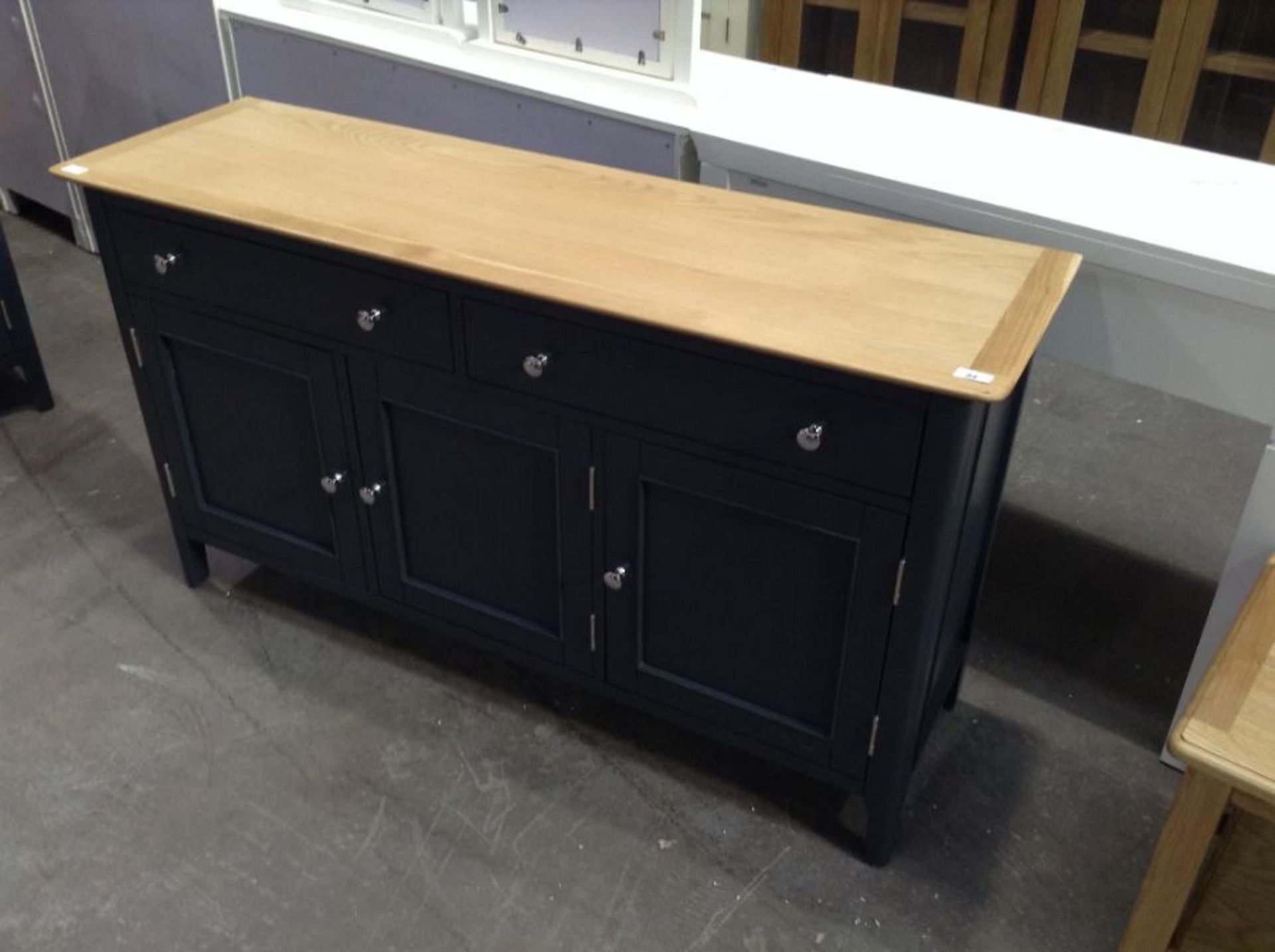 Bergen Blue Painted Oak 3 Door 2 Drawer Large Sideboard(C/78 -NTP-3DS-BL)