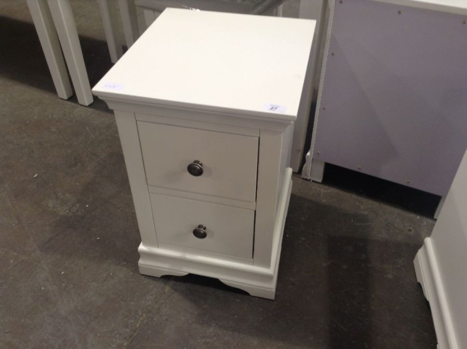 Florence White Painted Bedside Cabinet(C/45 -SW-BSC-W)