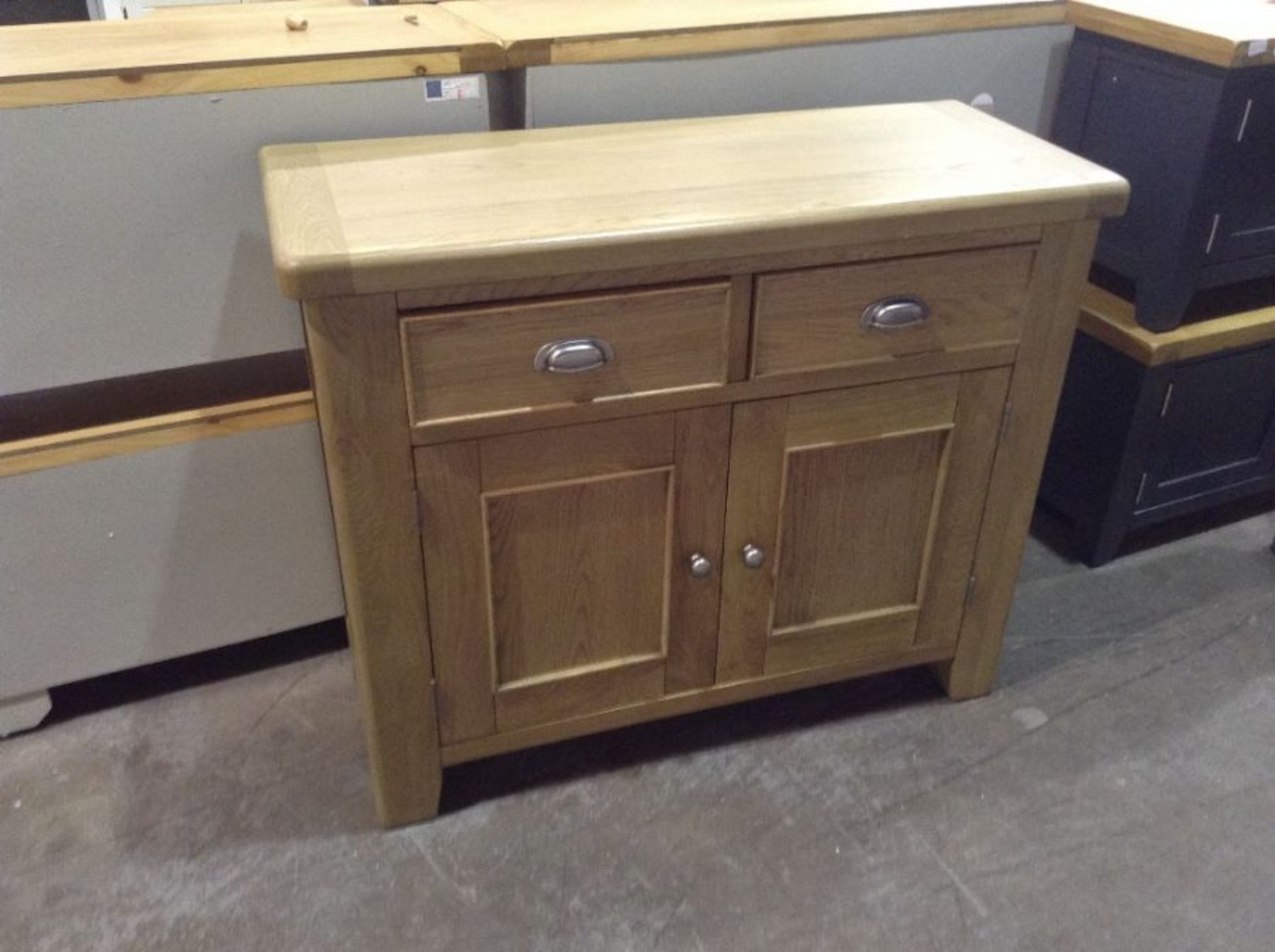 Wessex Smoked Oak Small 2 Drawer 2 Door Sideboard(C/23 -HO-STS)(MARKED)