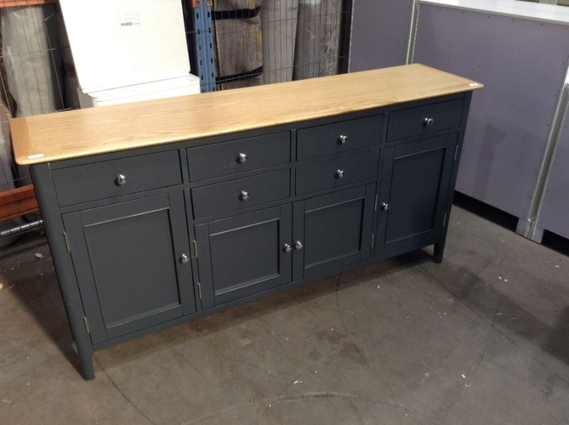 Bergen Blue Painted Oak 4 Door 6 Drawer Extra Large Sideboard(DAMAGED)(C/97 -NTP-4DS-BL)