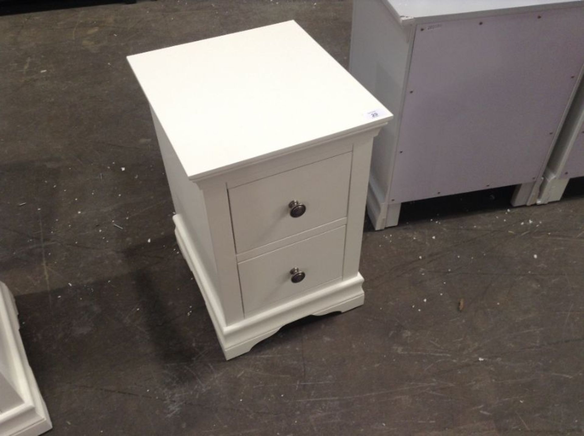 Florence White Painted Bedside Cabinet(C/45 -SW-BSC-W)