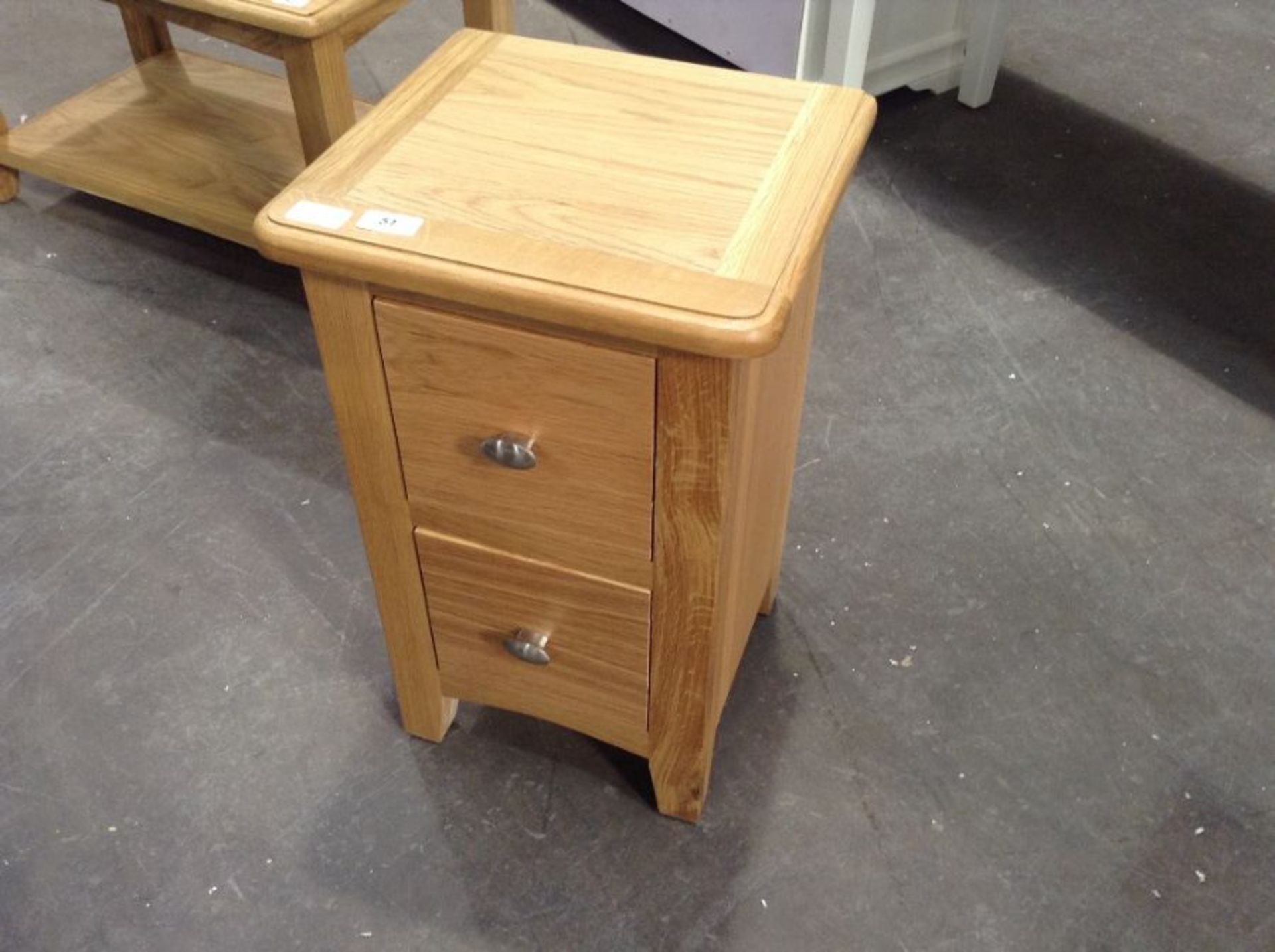 Gloucester Oak 2 Drawer Narrow Bedside Table(C/61 -GAO-SBSC)