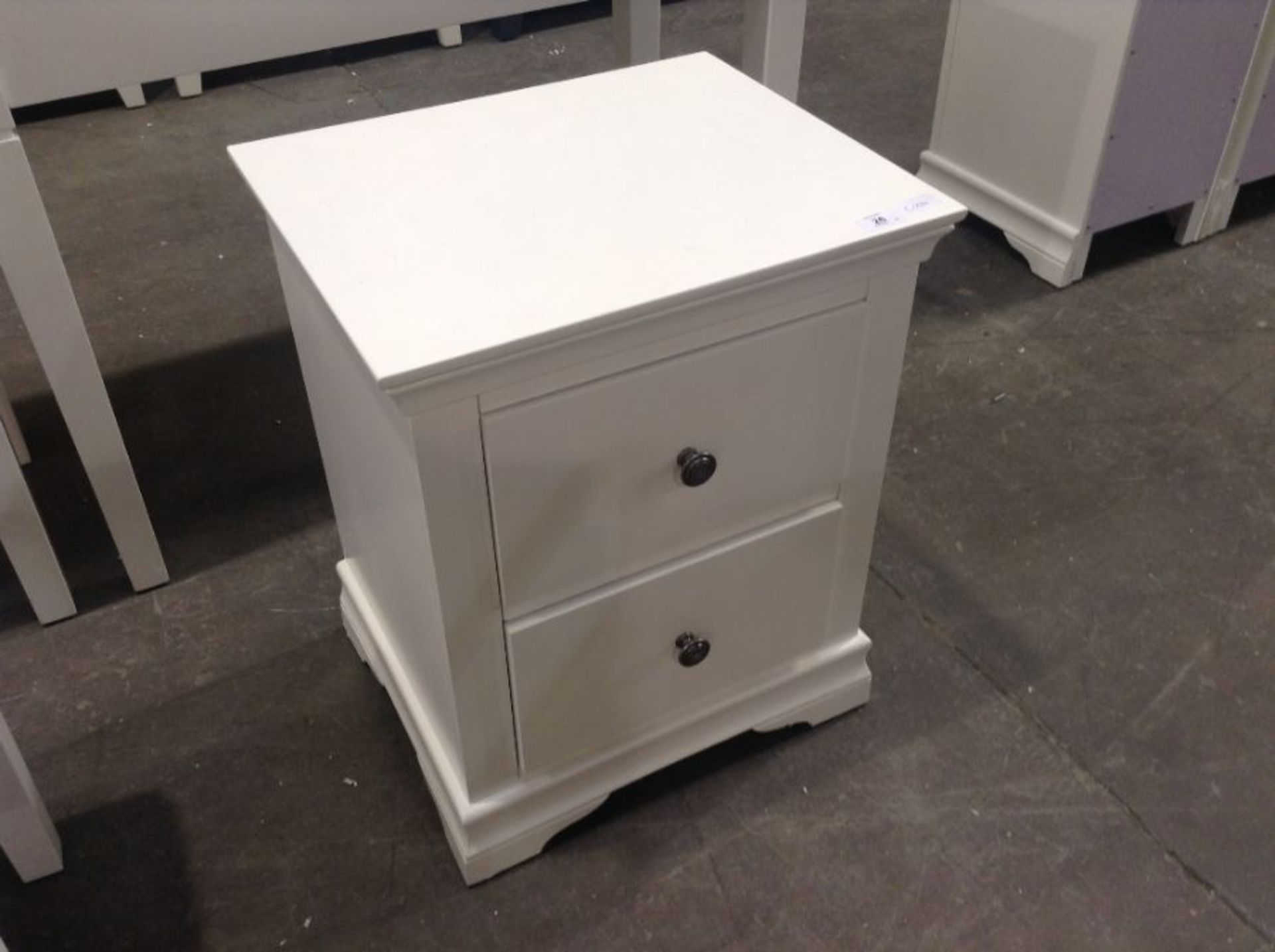 Florence White Painted Large Bedside Cabinet(C/104 -SW-LBSC-W)