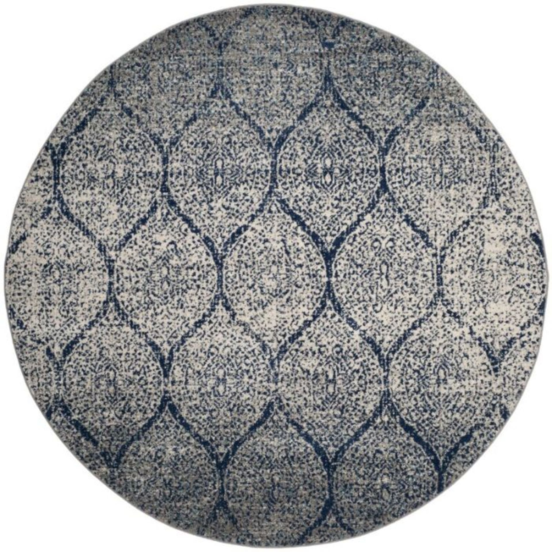 World Menagerie,Gore Navy/Silver Rug(round 200cm x 200cm round)(16638/6,HVOA4052)