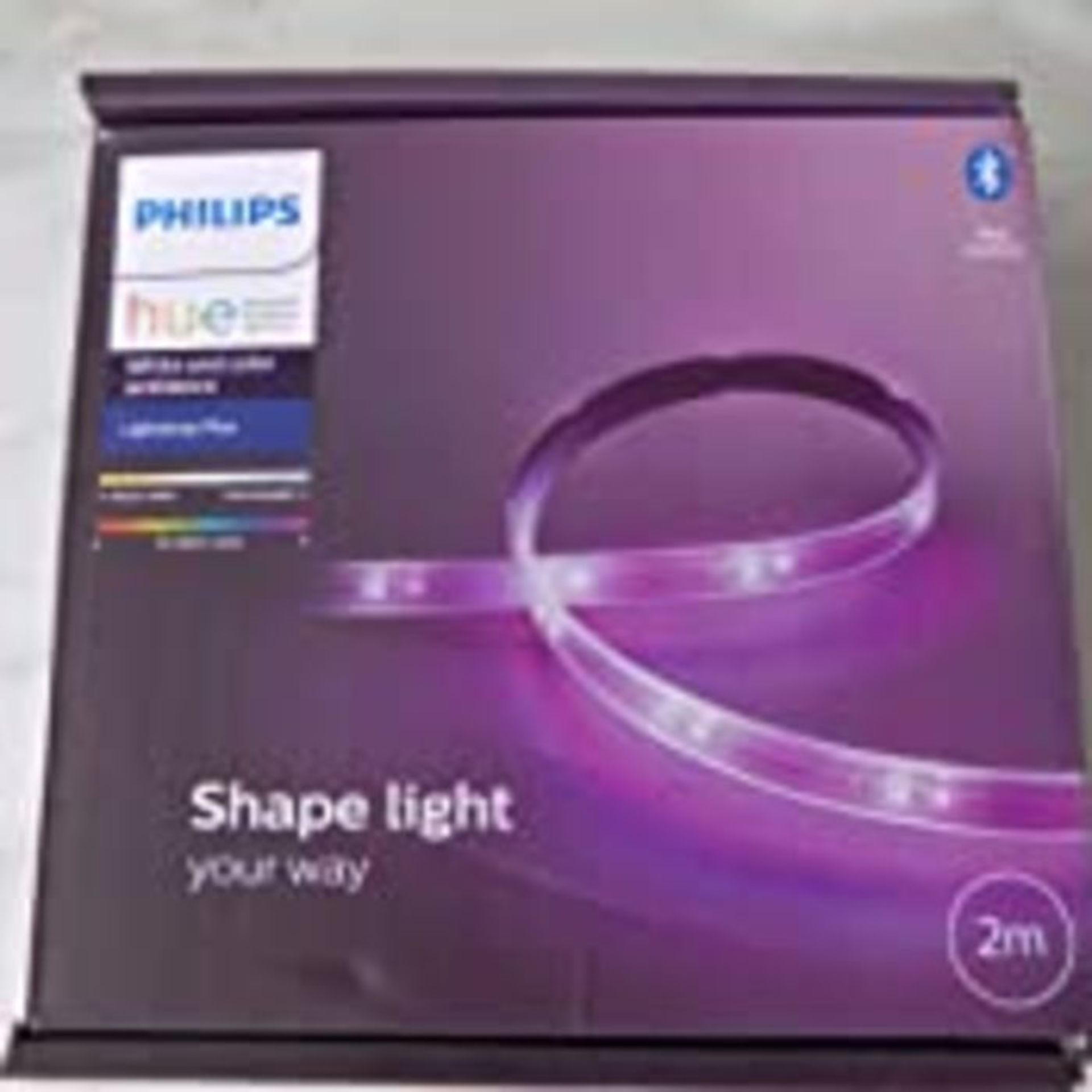 Philips Hue Light strip Plus v4 [2 m] White & Colour Ambiance Smart LED Kit with Bluetooth, Works