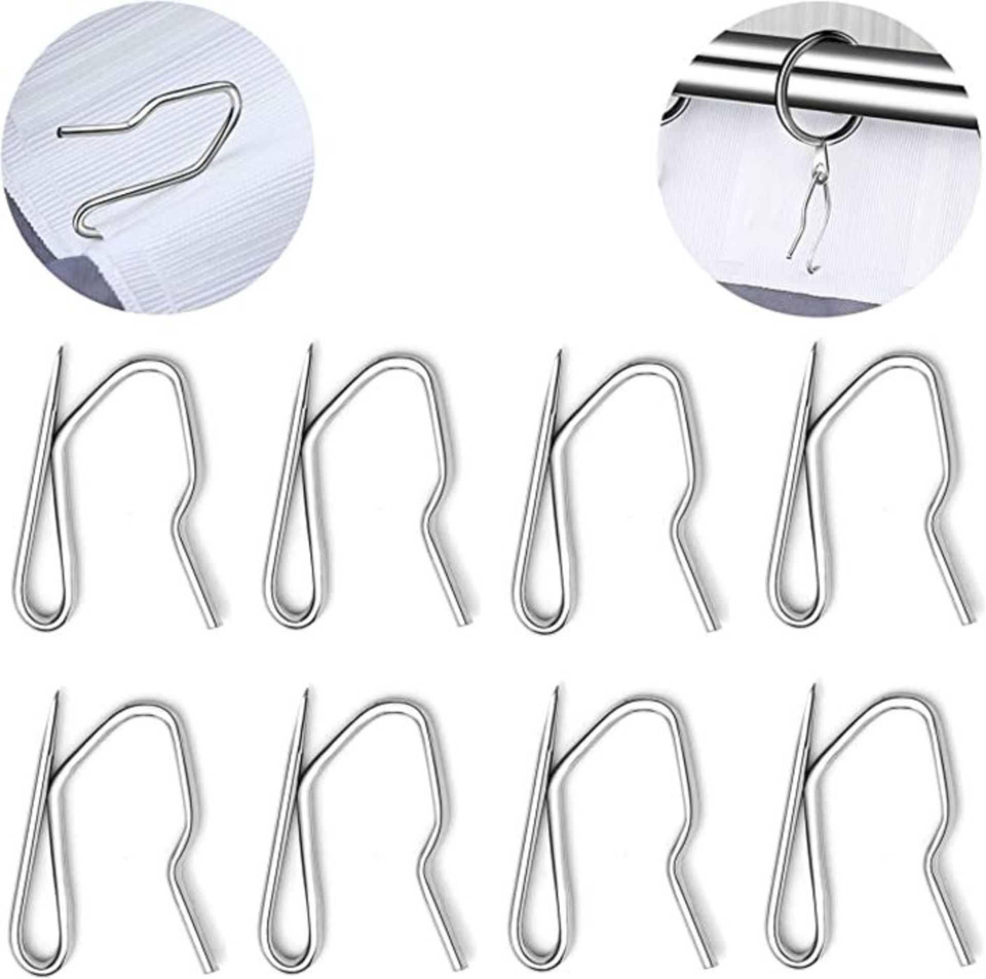 ASIWUJING Curtain Hooks Metal Curtain Hooks Drapery Pin Hooks for Window Curtain,Door Curtain and