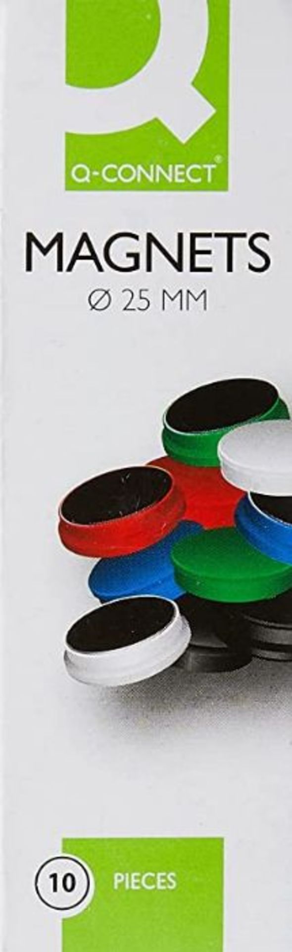 Q-Connect KF02643 Assorted 25mm Magnet (Pack of 10) RRP £1.89 (B001O3IBFI - AM030821-4-17)