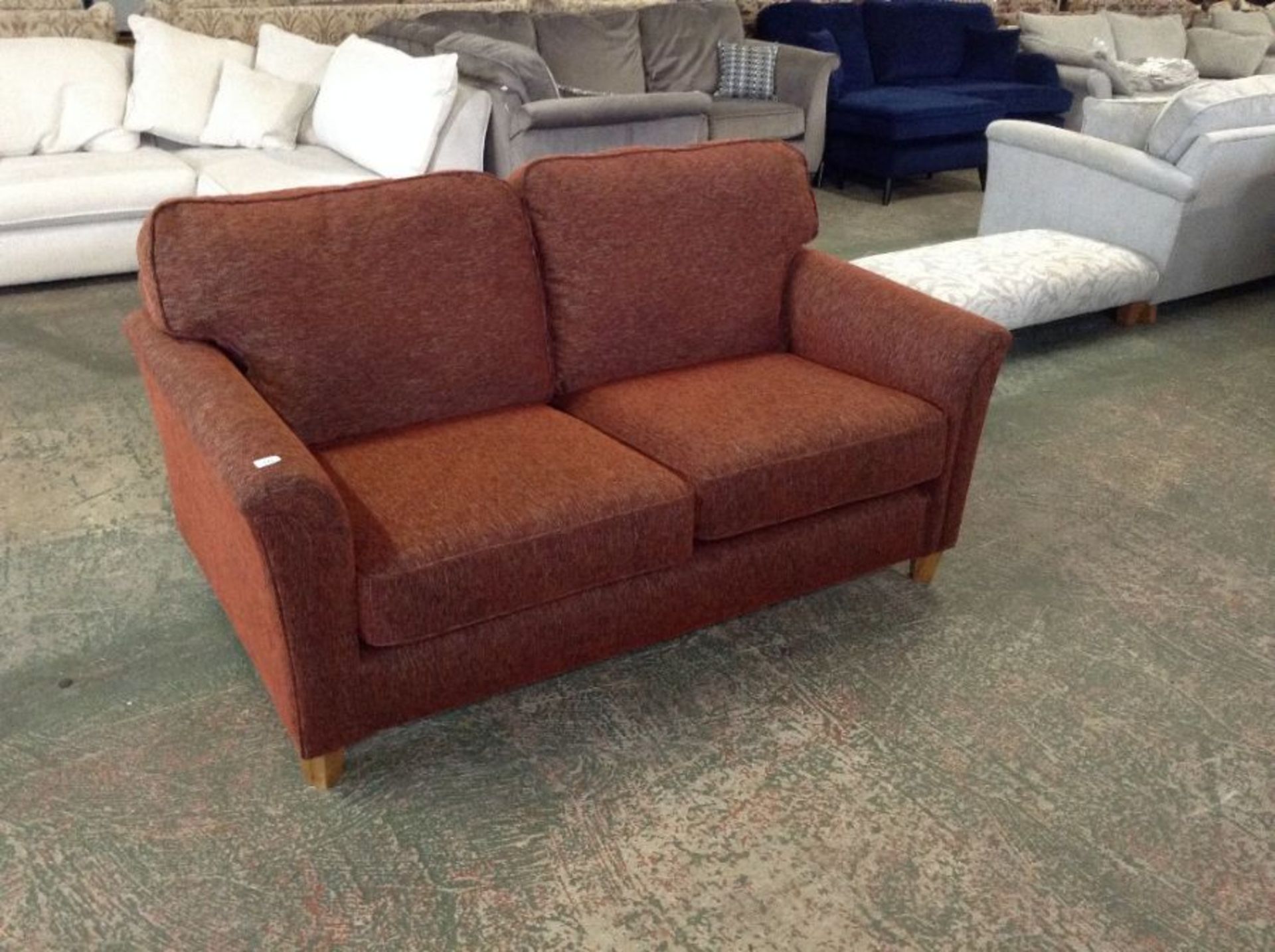 ORANGE PATTERNED 2 SEATER