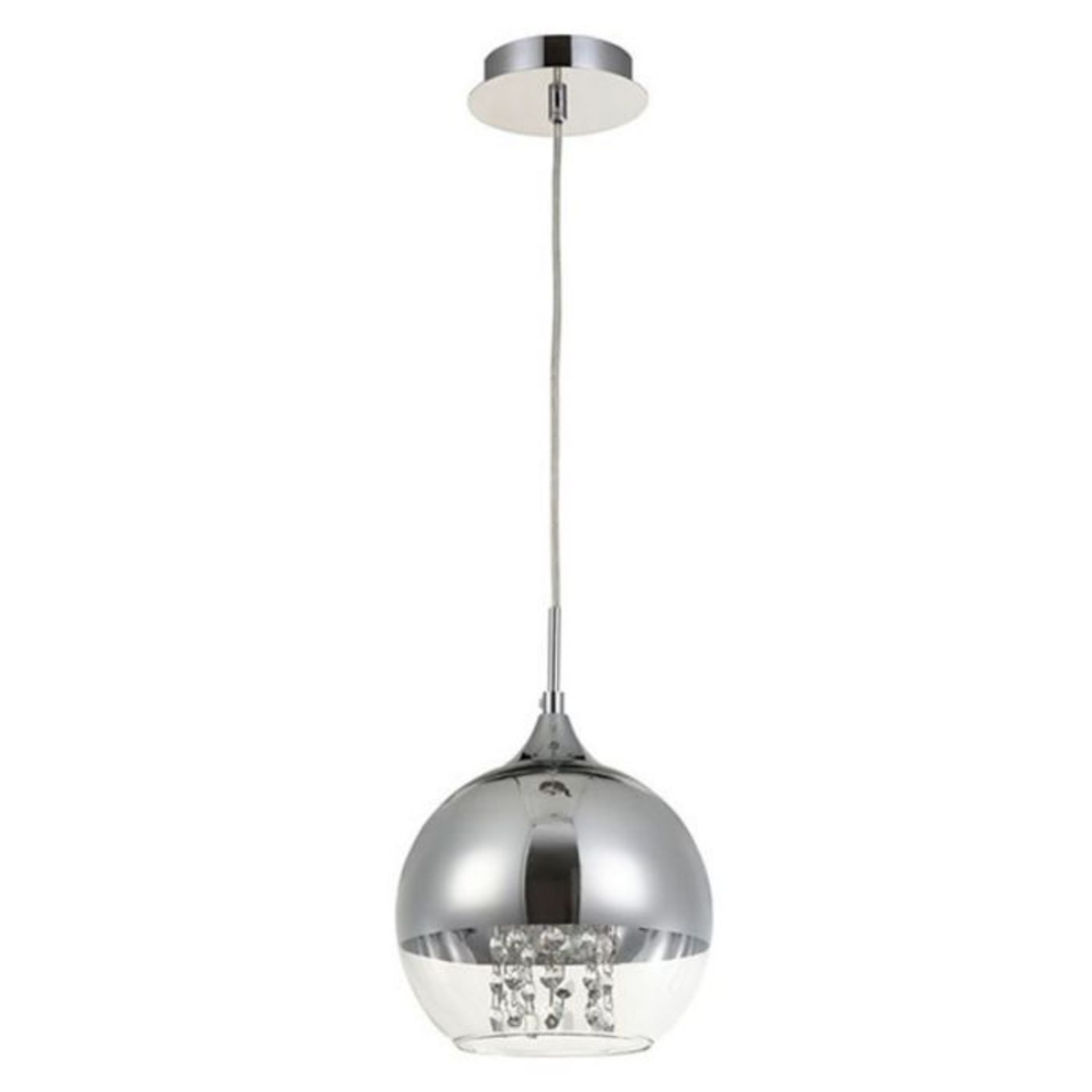 Maytoni, Fermi Chromed Glass With Crystal Droplet Pendant Light - RRP £112.99