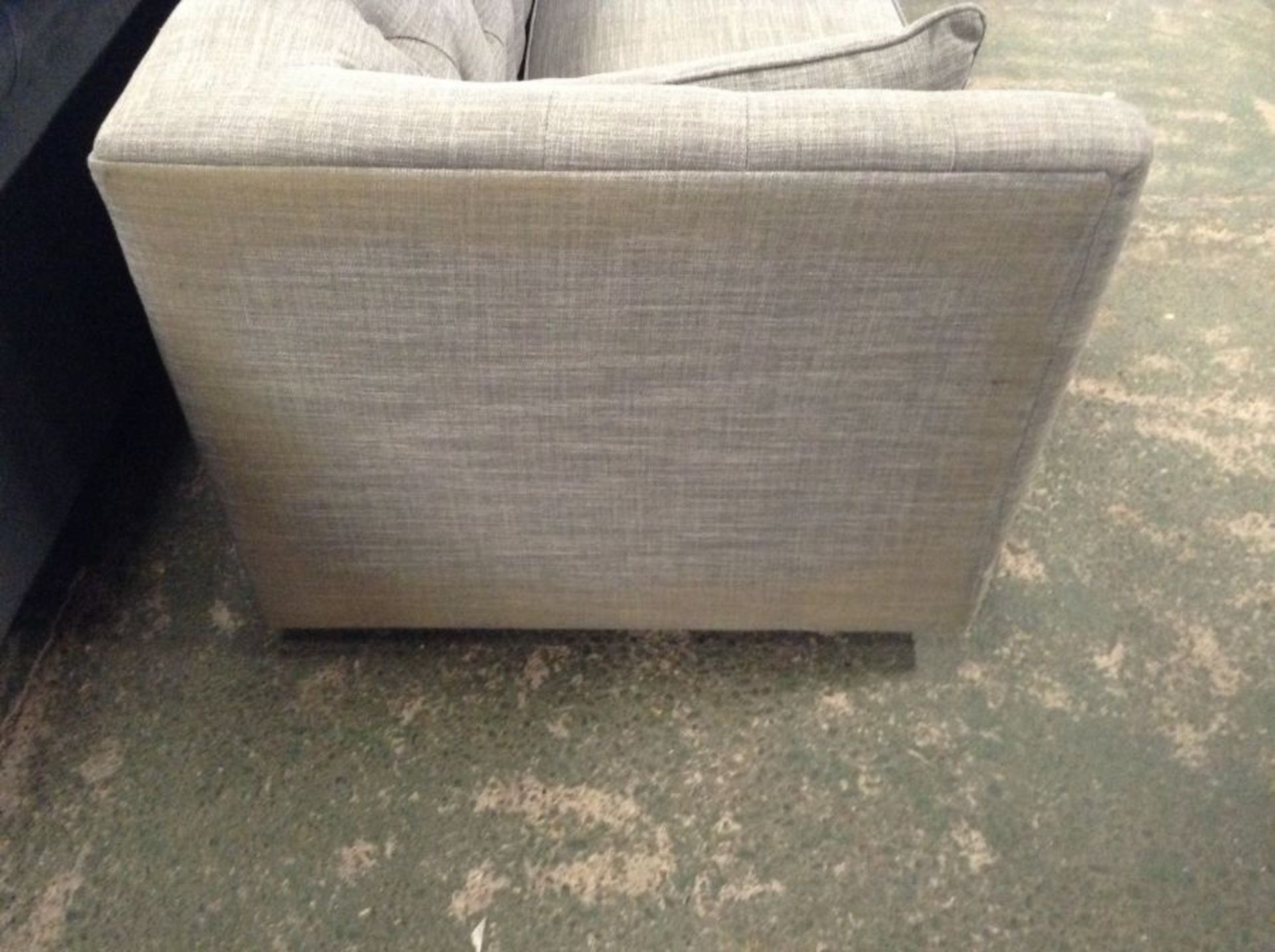 |1X|MADE.COM GREY BUTTON BACK 3 SEATER SOFA|DIRTY MISSING CORRECT FEET|21/2| - Image 2 of 2