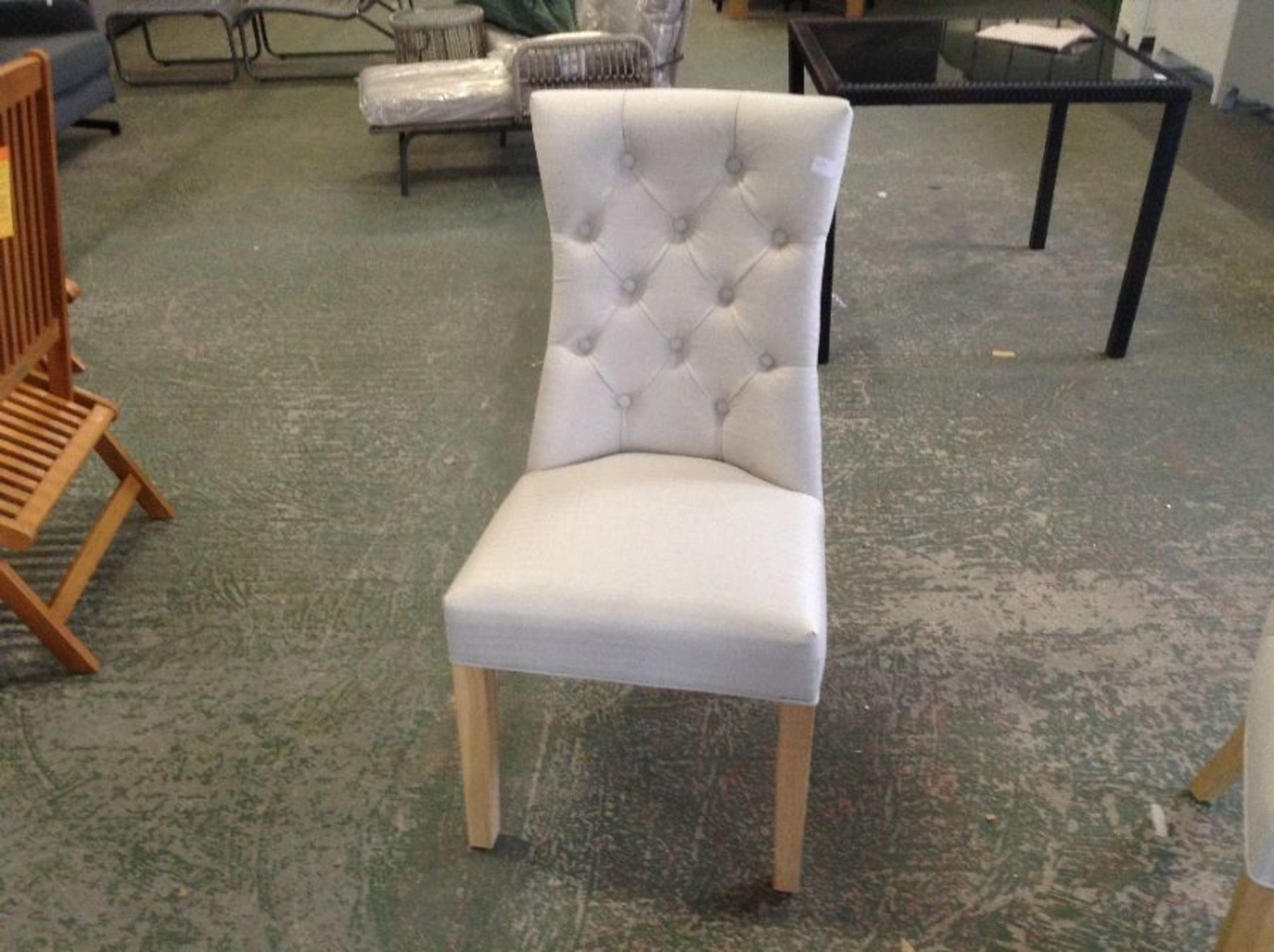 Paris Beige Button Back Dining Chair (G/101 -CH33-NAT)