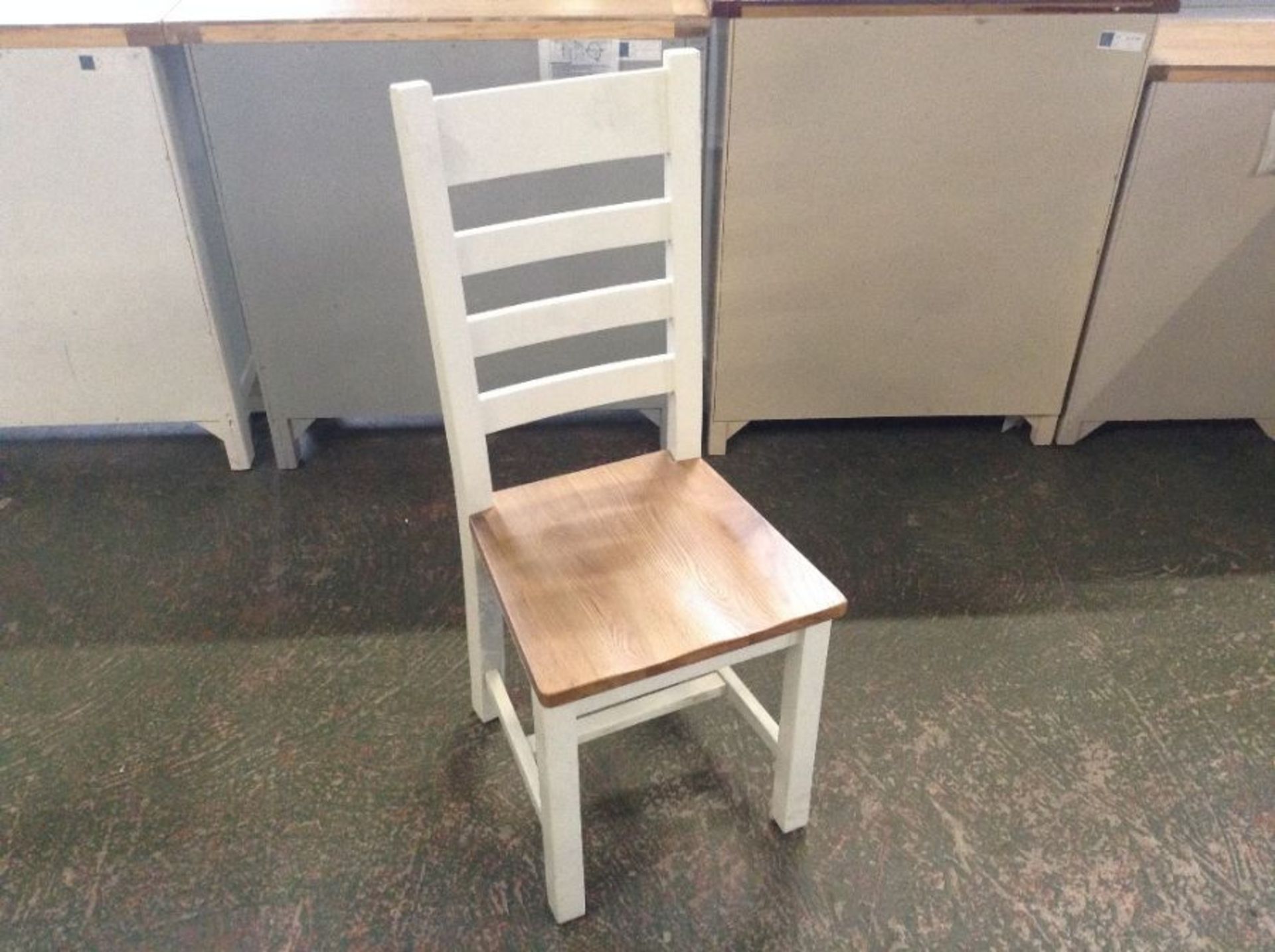 Suffolk White Painted Oak Ladderback Chair With Wooden Seat (G/95 -TT-CH-W) (MARKED)