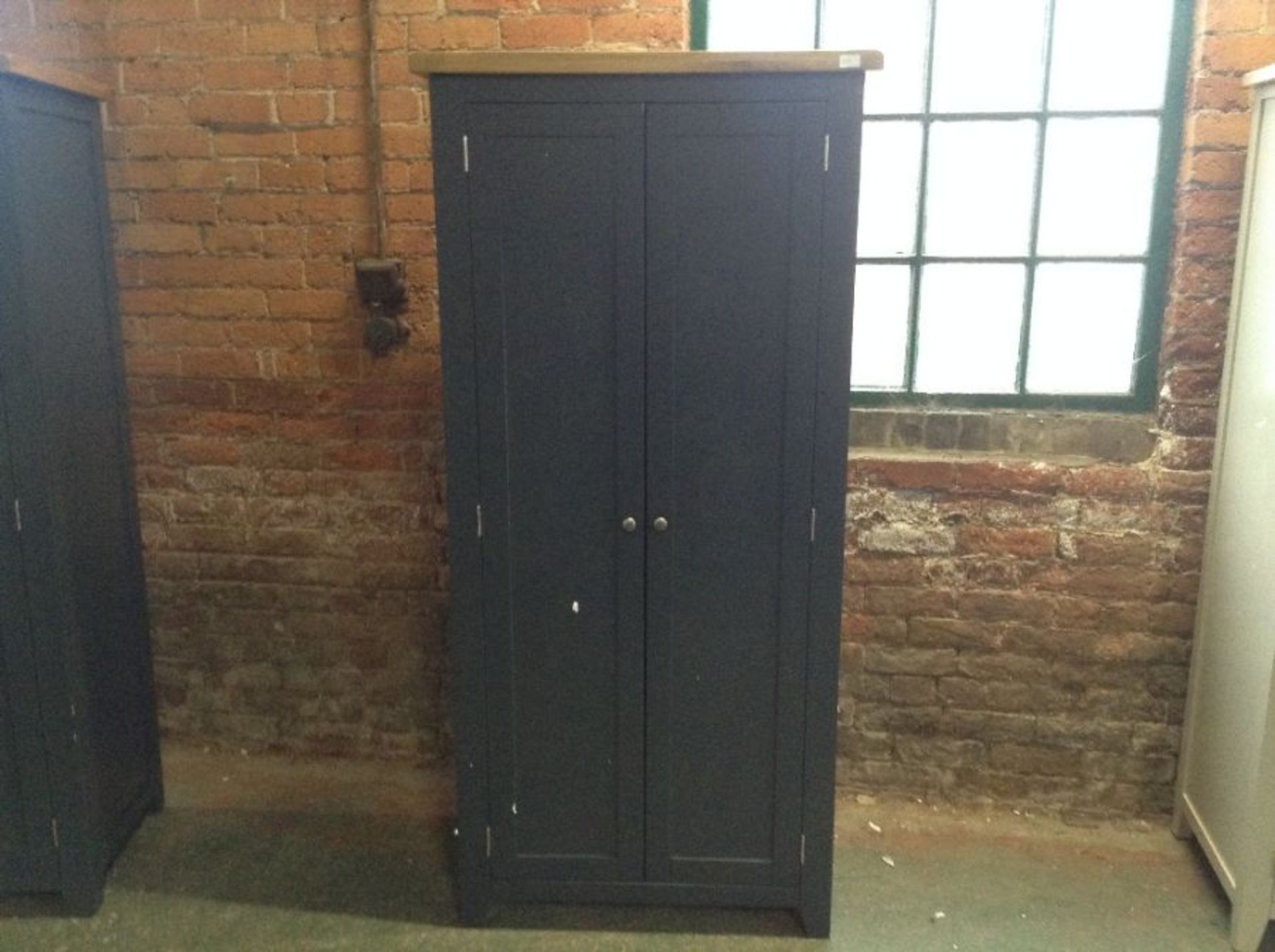 Hampshire Blue Painted Oak Full Hanging Wardrobe (