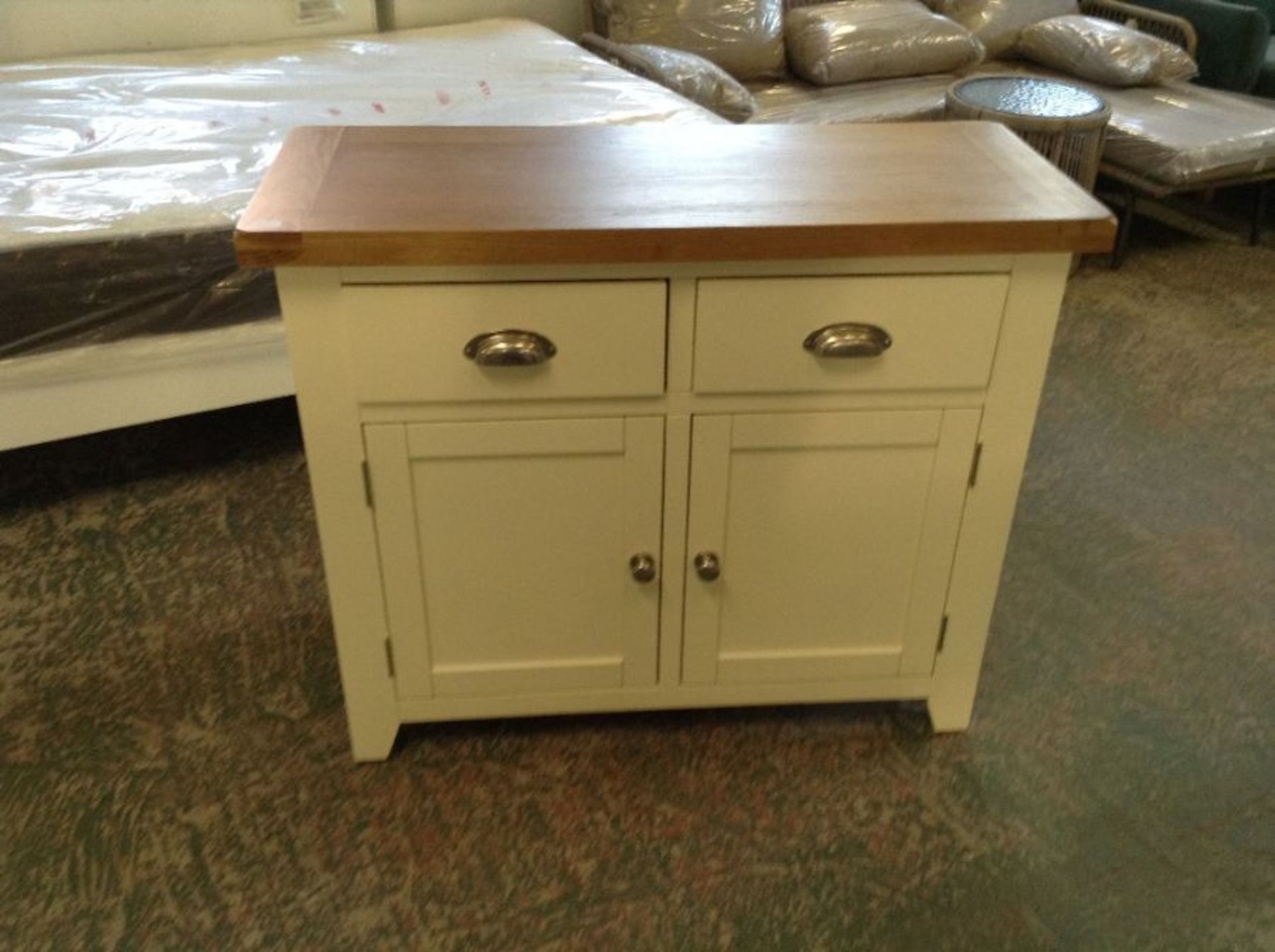 Hampshire Ivory Painted Oak Small 2 Door Sideboard