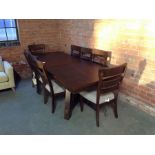EX SHOWROOM DARKOAK EXTENDING TABLE AND 8 CHAIRS (