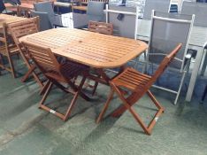 TEAK TABLE AND 4 CHAIRS(23408/14)
