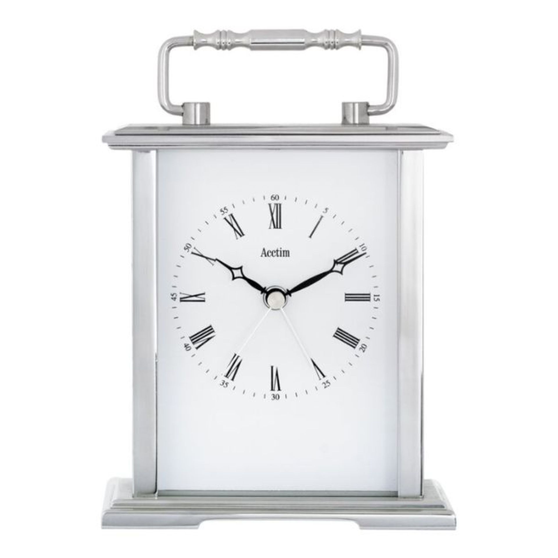 Wm Widdop, Analog Metal Quartz Tabletop Clock (SILVER) - RRP £68.99(CCVB1060 - 23905/18)