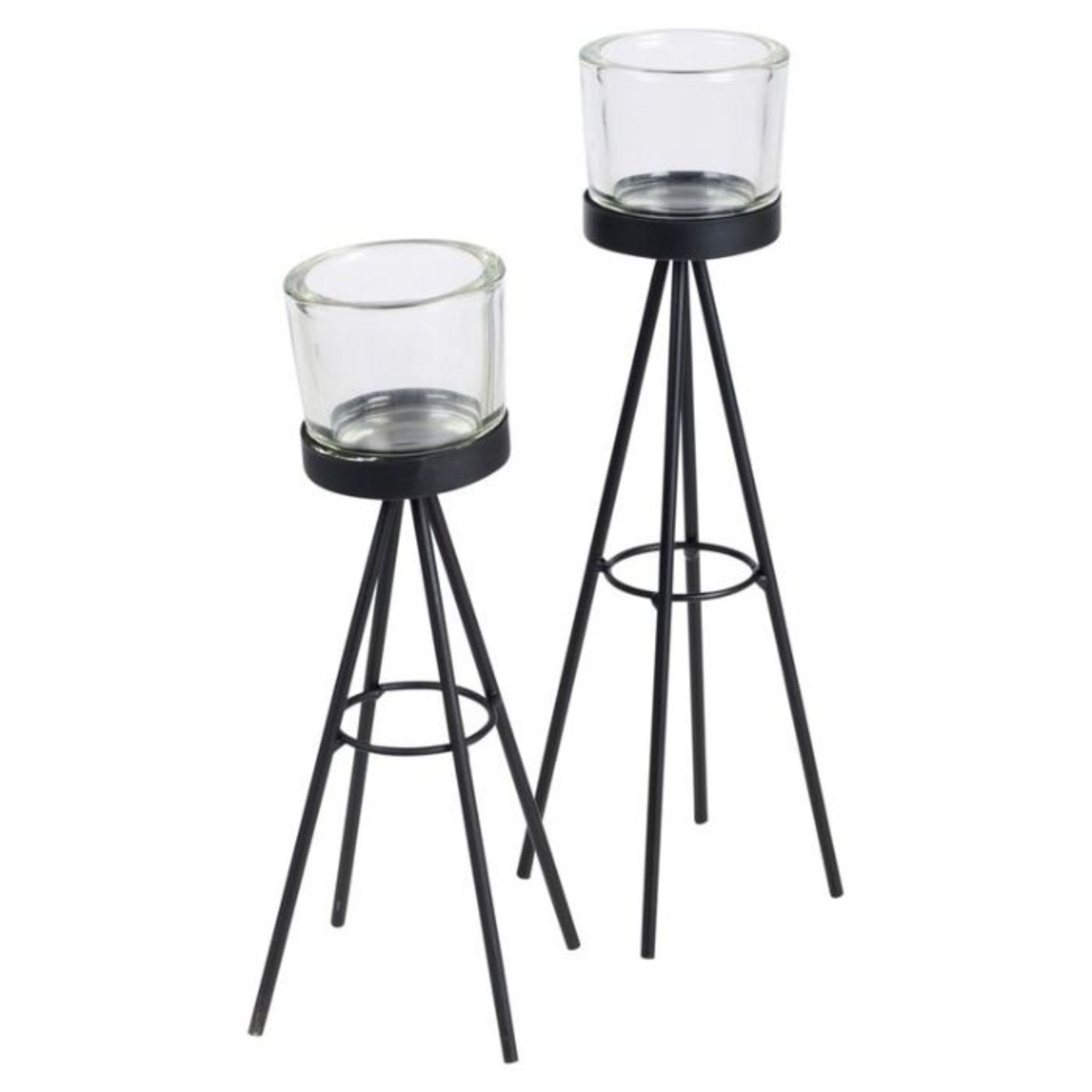 August Grove,2 Piece Metal Tealight Holder Set (BLACK) - RRP £25.99(URBL3955 - 23905/40)