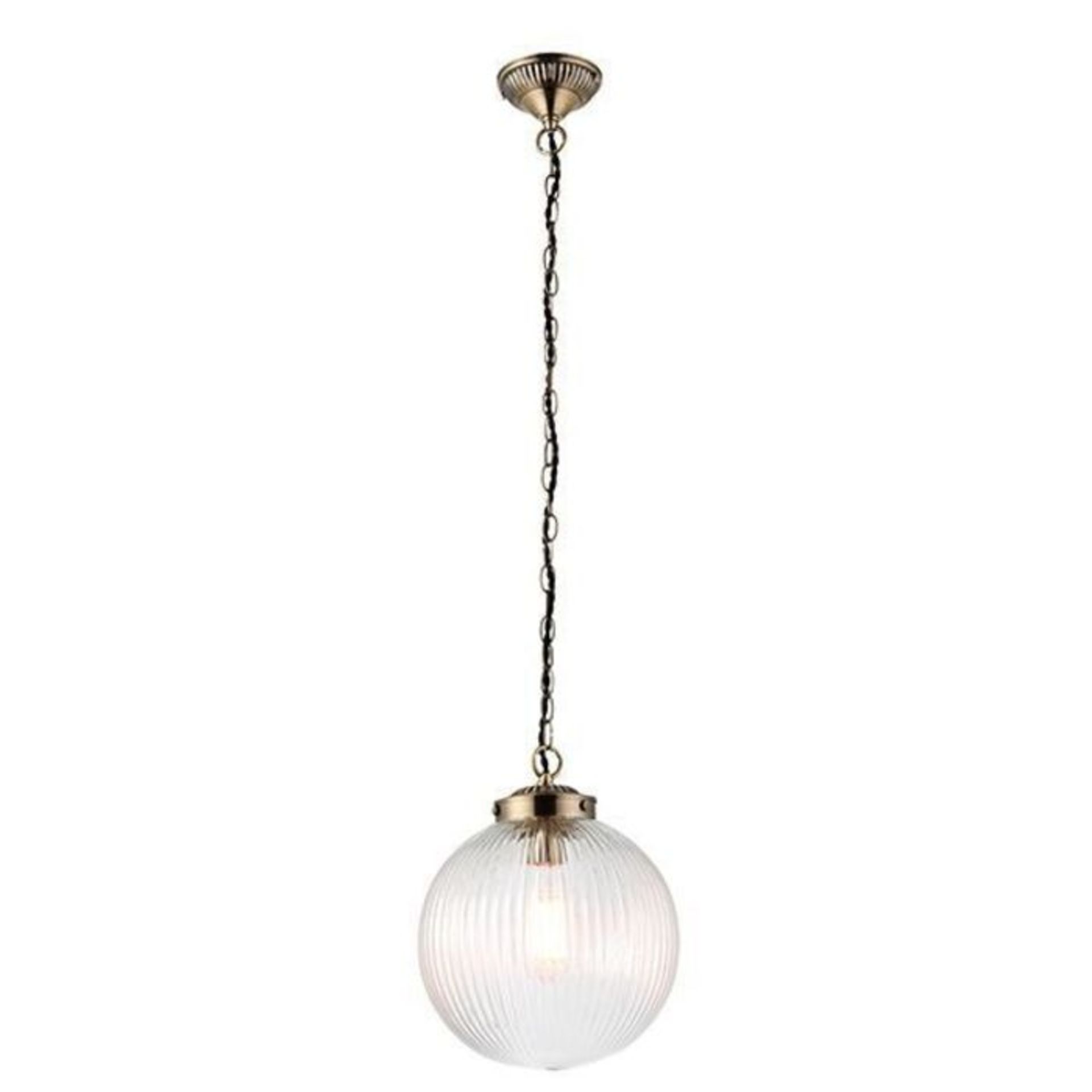 George Oliver, Hurst 1-Light Globe Pendant (BRASS) RRP - £56.99 (UEL4964 - 14356/35) 6F