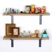 Mercury Row,Kayla 2 Piece Spruce Solid Wood Bracket Shelf with Adjustable Shelves - RRP £98.99(