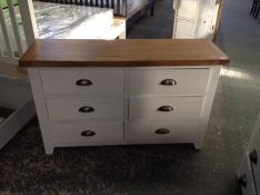 Hampshire White Painted Oak 6 Drawer Chest (H102 -