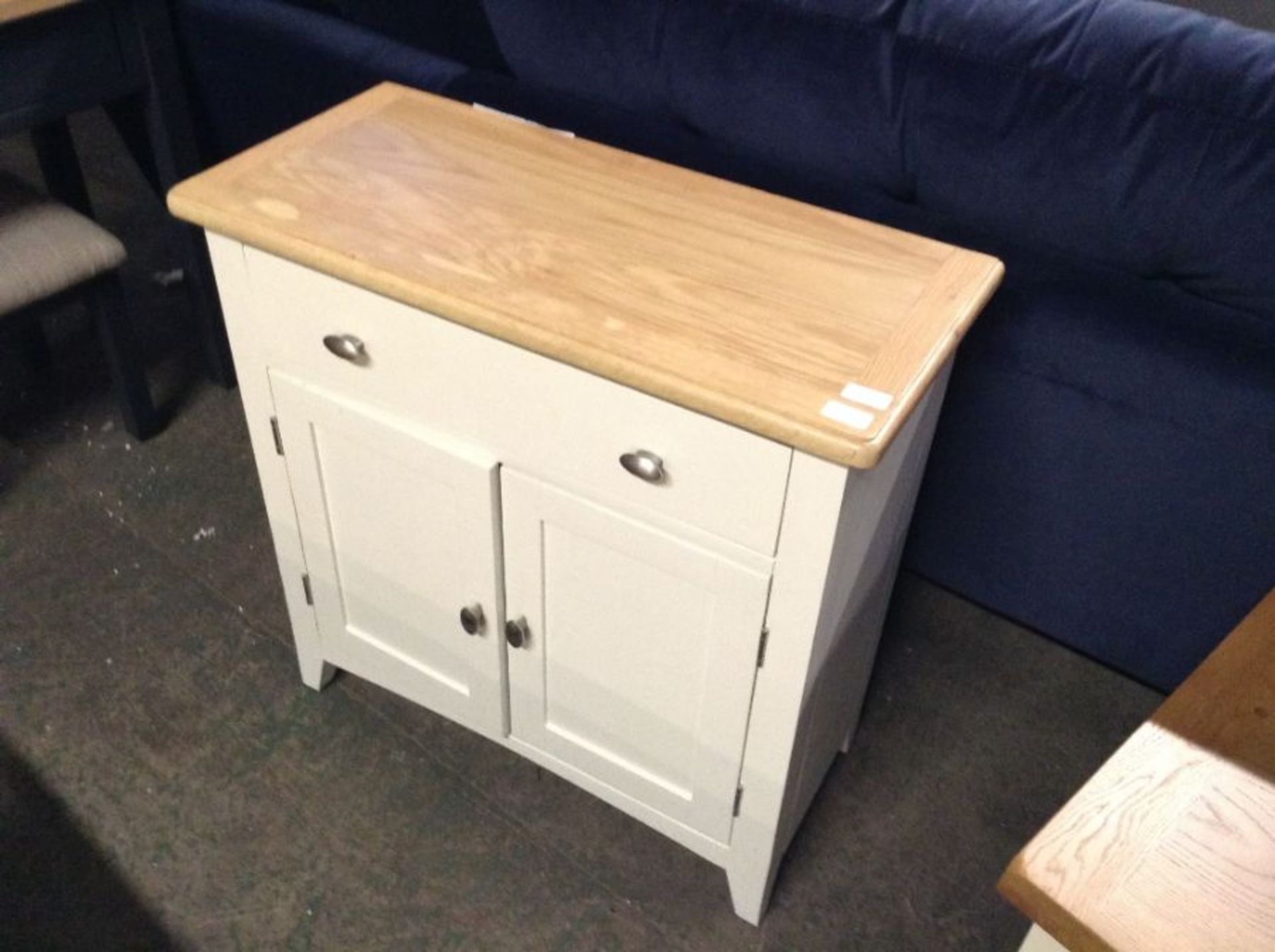 Gloucester White Painted Oak Mini 2 Door Sideboard (H/63 -GA-SMS-W)(MARK ON TOP)