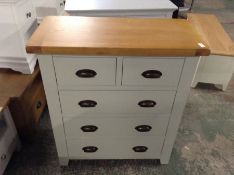 Hampshire Grey Painted Oak 2 Over 3 Chest (H/77 -WXF P11)(DAMAGED)