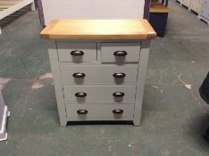 GREY AND OAK 2 OVER 3 CHEST OF DRAWERS