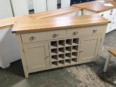 Chester Grey Painted Oak 2 Door Large Sideboard With Wine Rack (H/143 -NC-LS-PT)
