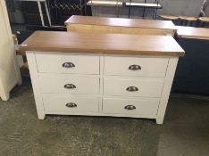 Hampshire White Painted Oak 6 Drawer Chest (G/7 -K