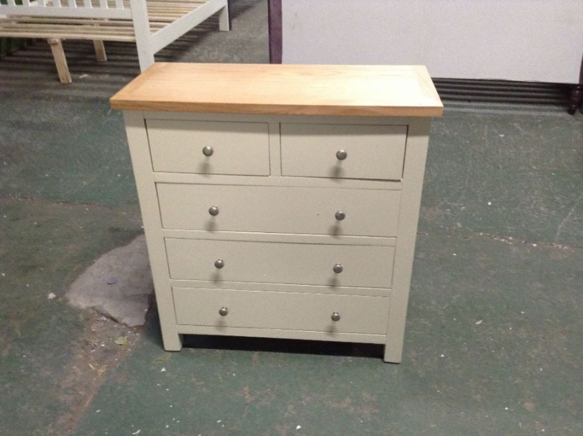 Salisbury Ivory Painted Oak 2 Over 3 Chest of Drawers (H/114 -LP-2o3-C)