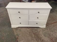 Florence White Painted 6 Drawer Chest (H/89 -SW-6DC-W)(DAMAGED)